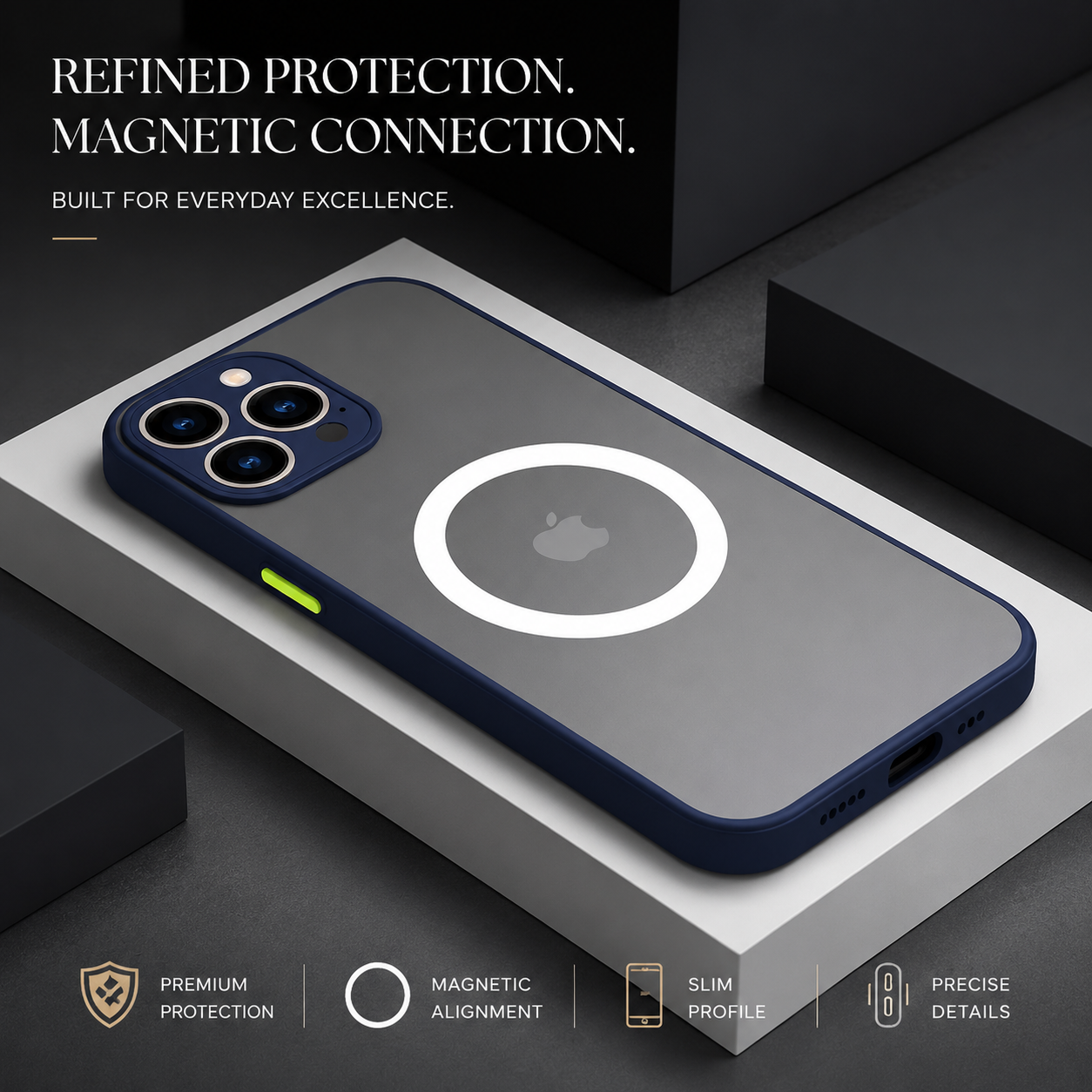 Premium iPhone Case MagSafe Compatible Matte Slim Cover Magnetic Shockproof Protective Camera Lens Guard Clean Finish Minimal Design