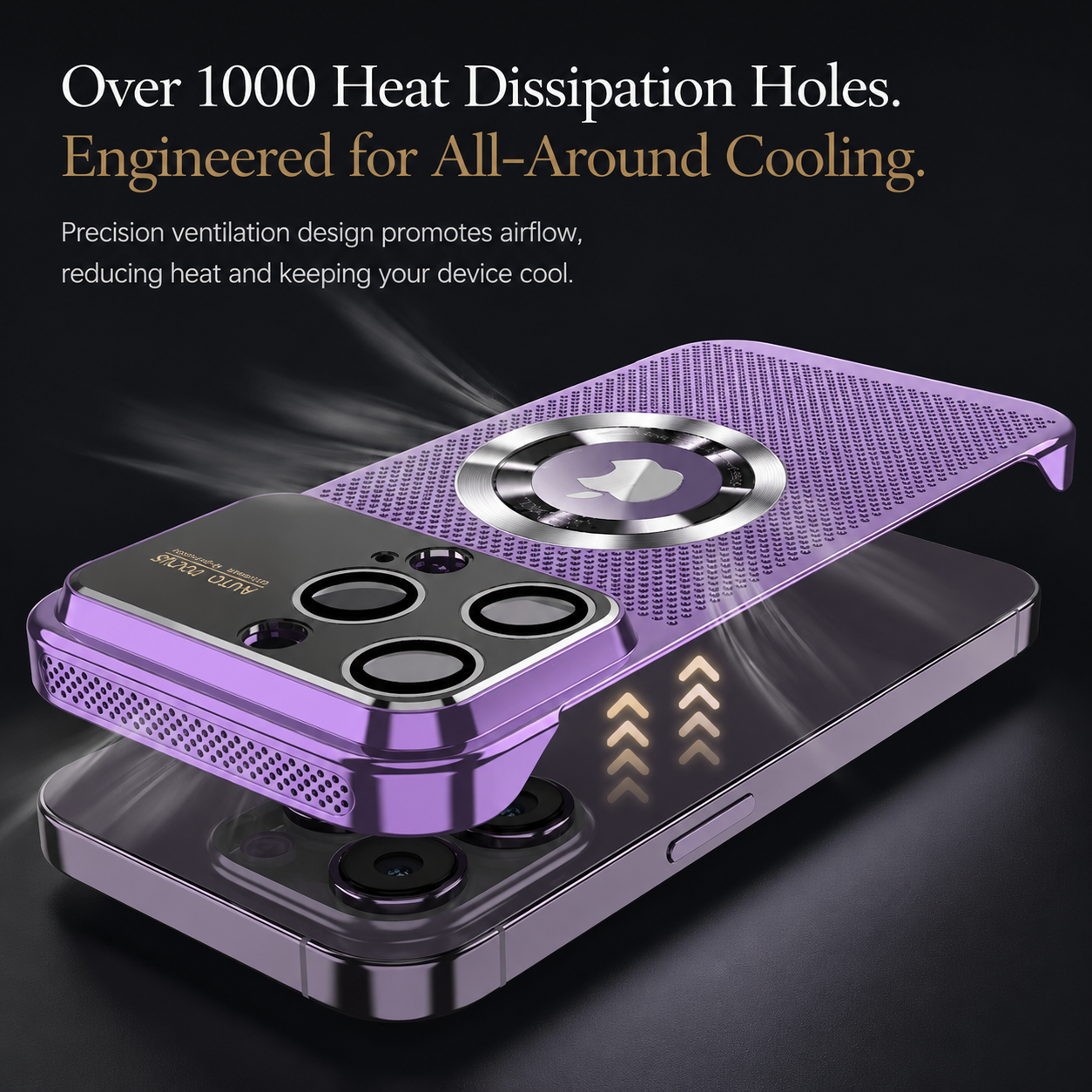 Premium iPhone Case MagSafe Compatible Metal Frame Heat Dissipation Mesh Cover Shockproof Protective Electroplated Finish Camera Lens Guard Slim Design
