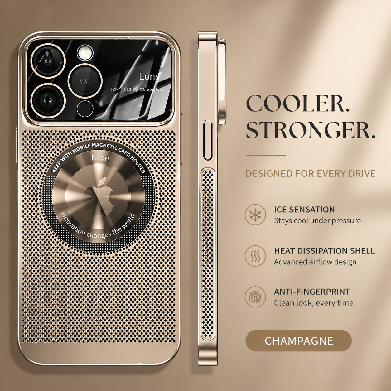 Premium iPhone Case MagSafe Compatible Metal Frame Heat Dissipation Mesh Cover Shockproof Protective Electroplated Finish Camera Lens Guard Slim Design