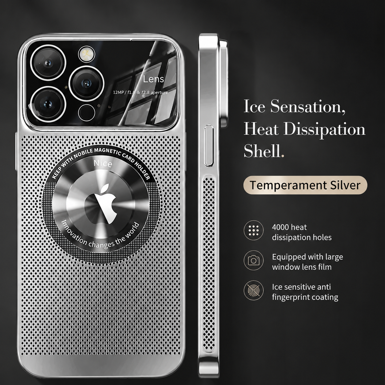 Premium iPhone Case MagSafe Compatible Metal Frame Heat Dissipation Mesh Cover Shockproof Protective Electroplated Finish Camera Lens Guard Slim Design