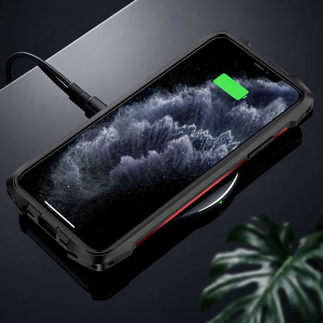 Premium iPhone Case MagSafe Compatible Military Armor Rugged Cover Dual Layer Metal Frame Tempered Glass Full Body Shockproof Camera Protection