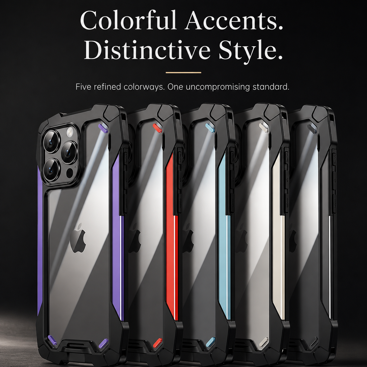 Premium iPhone Case MagSafe Compatible Military Armor Rugged Cover Dual Layer Metal Frame Tempered Glass Full Body Shockproof Camera Protection