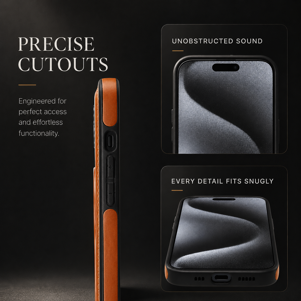 Premium iPhone Case MagSafe Compatible PU Leather Ring Stand Magnetic Cover 360 Rotating Kickstand Shockproof Camera Lens Protection Slim Design