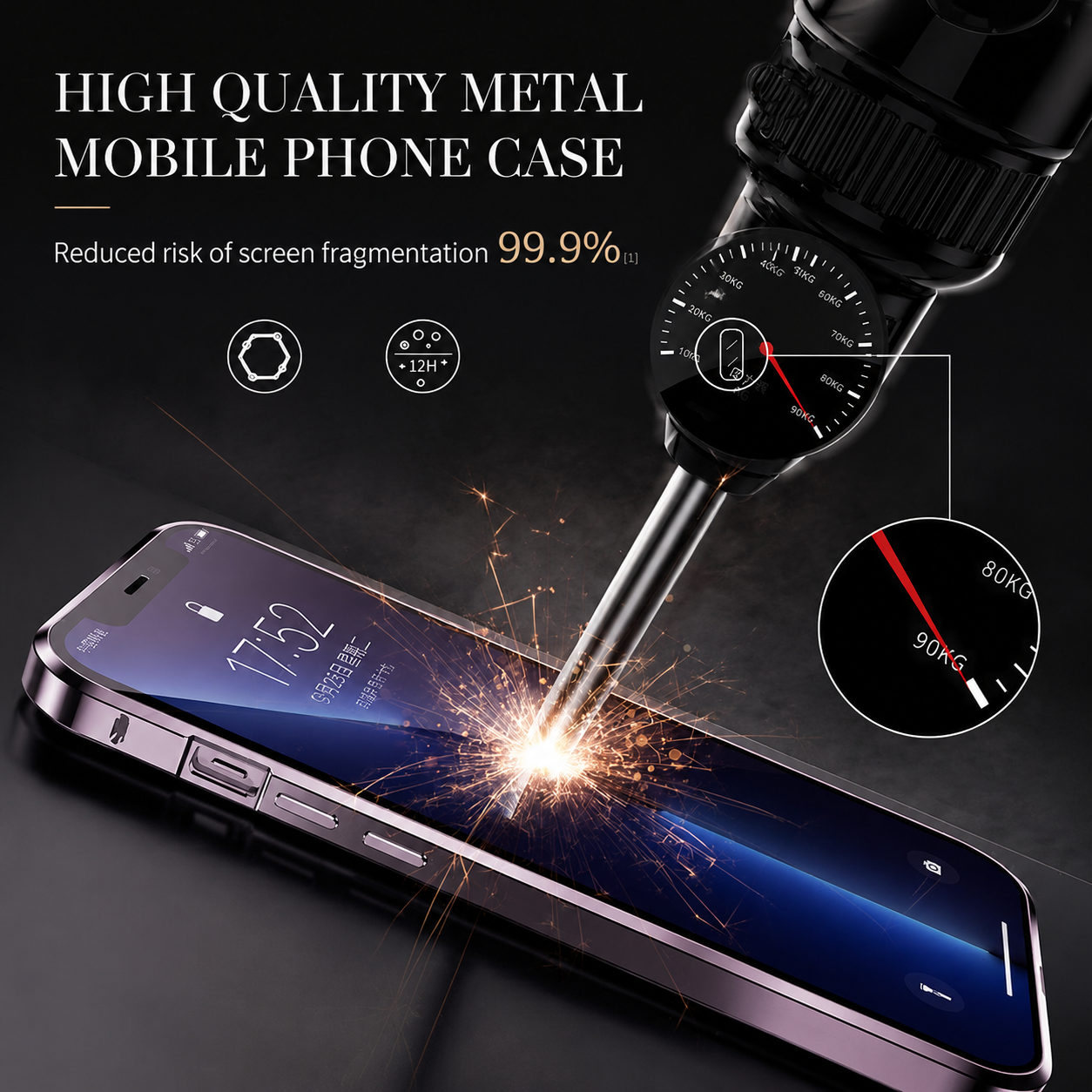 Premium iPhone Case MagSafe Compatible Privacy Screen Double Sided Tempered Glass Metal Frame 360 Full Body Shockproof Cover Camera Lens Protection Slim Design