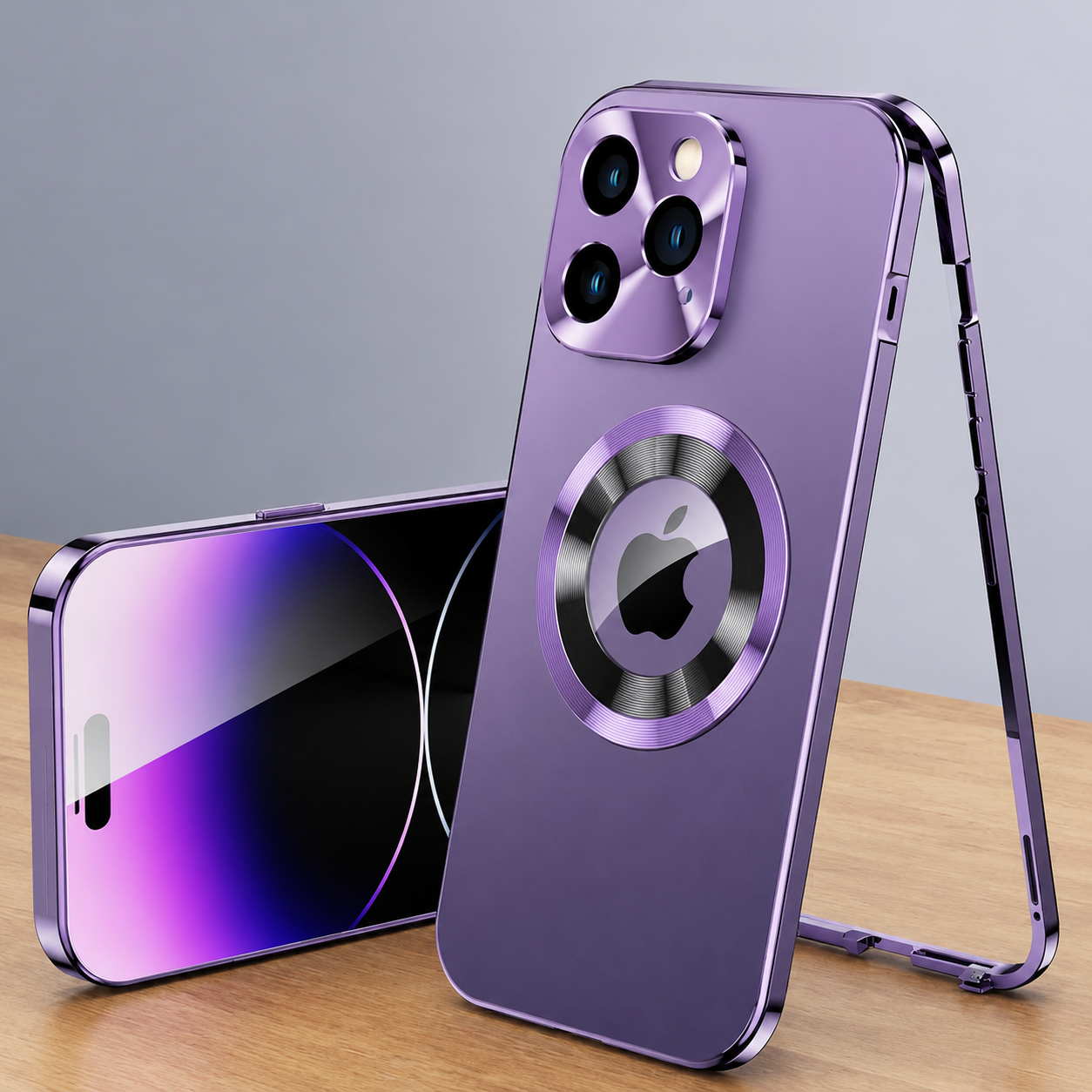 Premium iPhone Case MagSafe Compatible Privacy Screen Double Sided Tempered Glass Metal Frame 360 Full Body Shockproof Cover Camera Lens Protection Slim Design