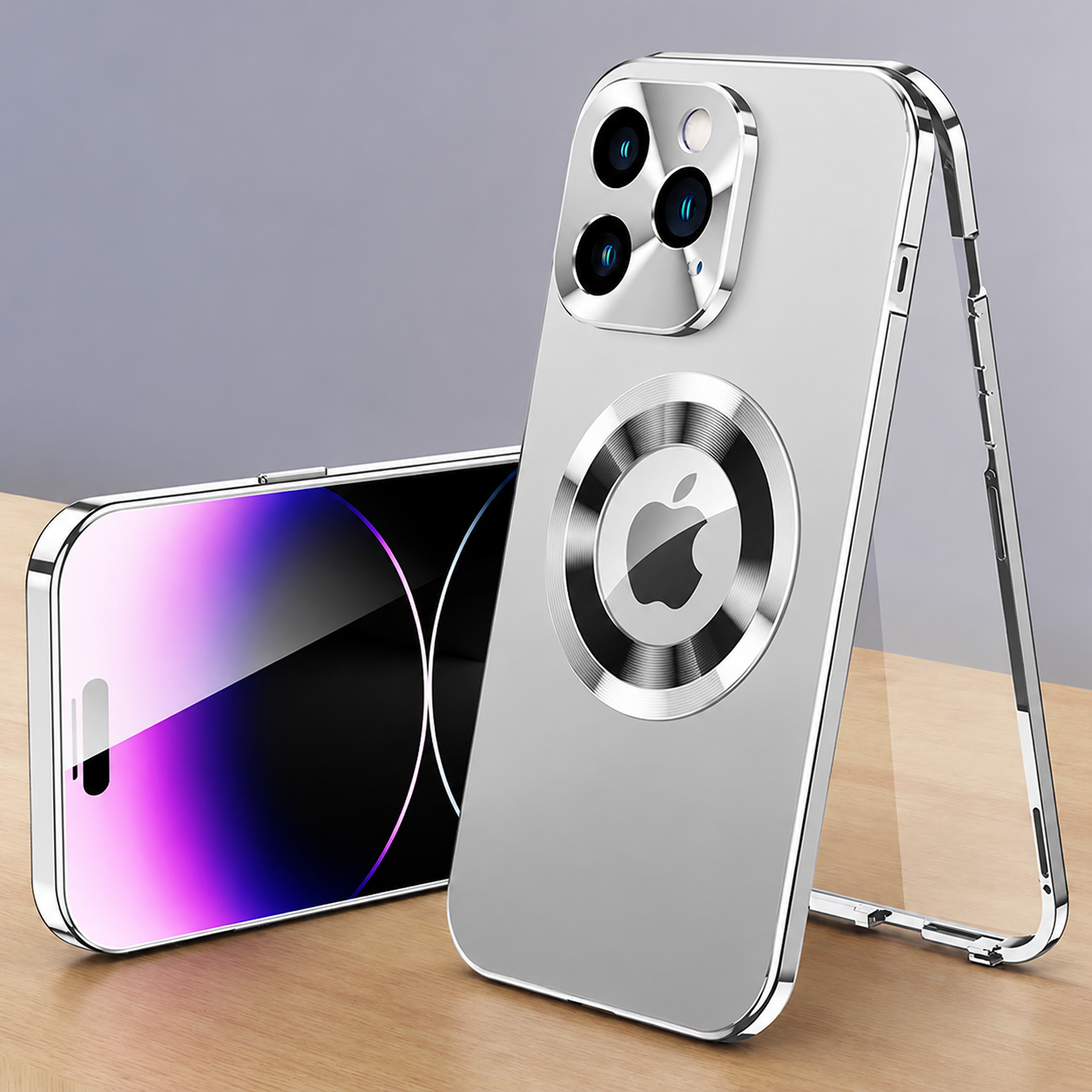 Premium iPhone Case MagSafe Compatible Privacy Screen Double Sided Tempered Glass Metal Frame 360 Full Body Shockproof Cover Camera Lens Protection Slim Design