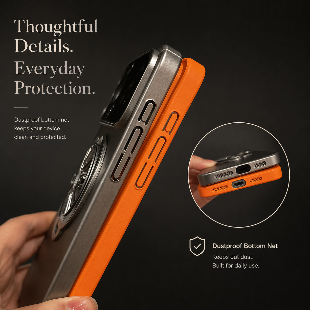 Premium iPhone Case MagSafe Compatible Rotating Ring Stand Magnetic Cover Foldable Kickstand Shockproof Protective Camera Lens Protection Slim Design