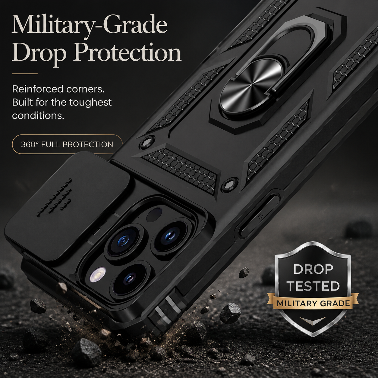 Premium iPhone Case MagSafe Compatible Rugged Armor Cover Kickstand Card Holder Magnetic Shockproof Heavy Duty Protective Camera Guard 360 Design