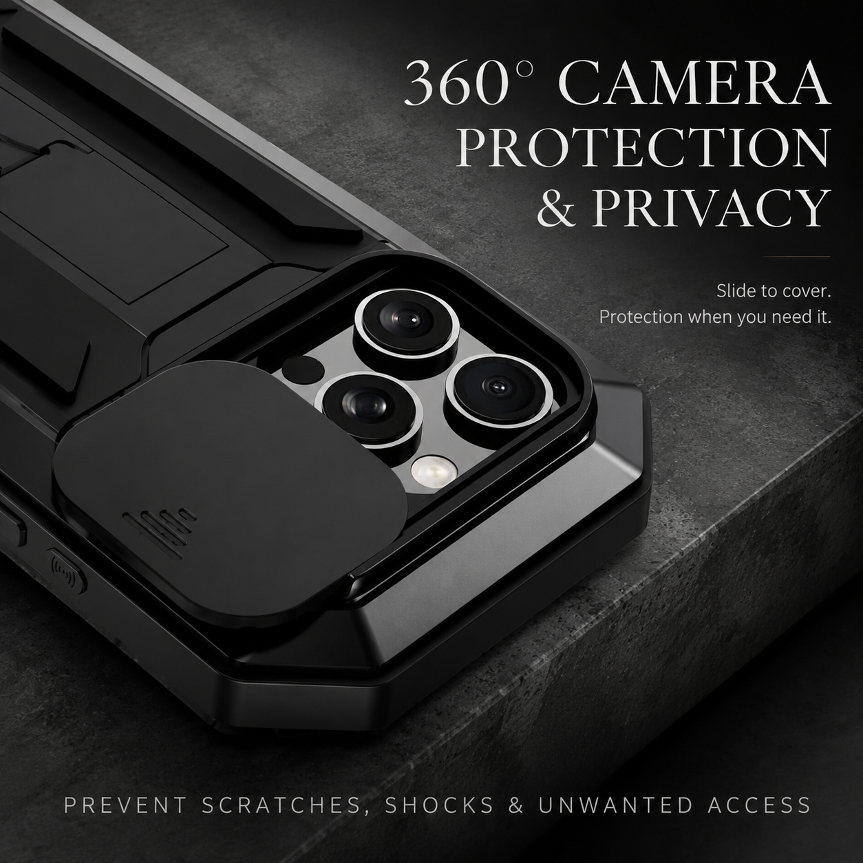 Premium iPhone Case MagSafe Compatible Rugged Armor Metal Hybrid Cover Full Body Shockproof Camera Protector Tempered Glass Waterproof Design
