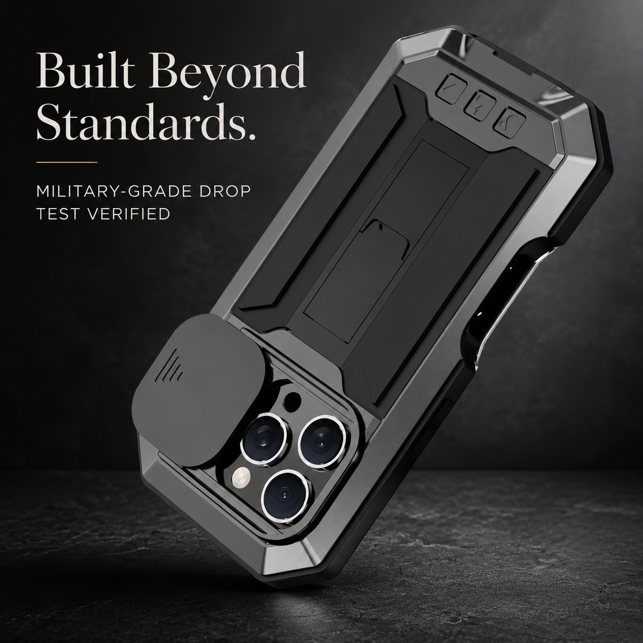 Premium iPhone Case MagSafe Compatible Rugged Armor Metal Hybrid Cover Full Body Shockproof Camera Protector Tempered Glass Waterproof Design