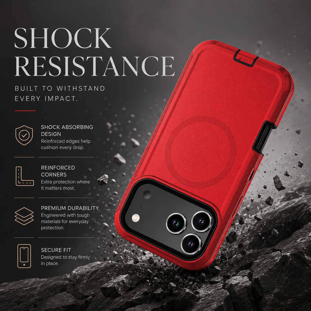 Premium iPhone Case MagSafe Compatible Rugged Armor Shockproof Protective Cover PC TPU Defender Anti Slip Scratch Resistant Wireless Charging Full Coverage