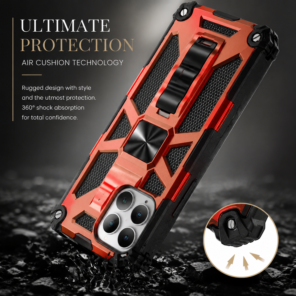 Premium iPhone Case MagSafe Compatible Rugged Camouflage Armor Cover Kickstand Magnetic Shockproof Heavy Duty Camera Lens Guard Full Coverage Design