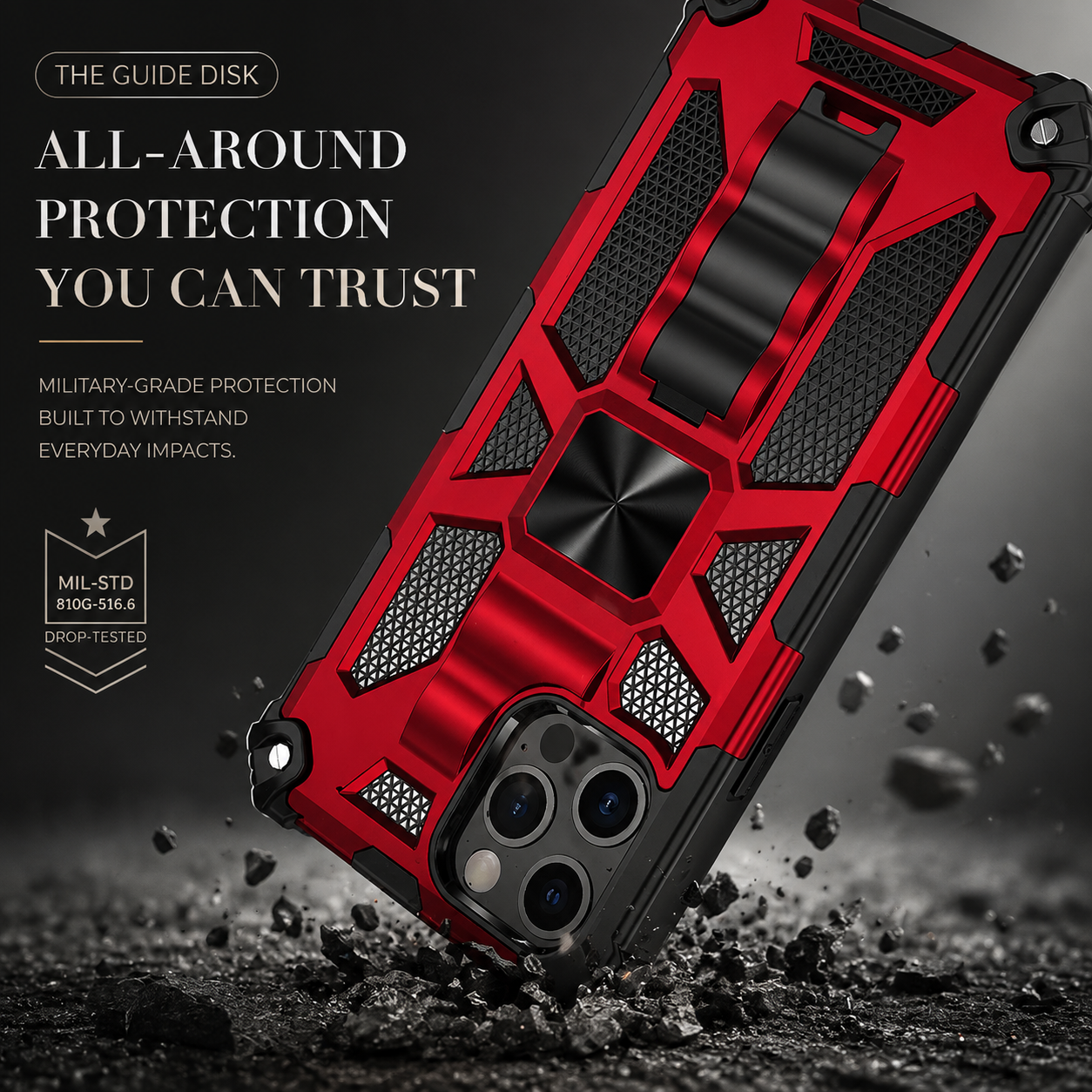 Premium iPhone Case MagSafe Compatible Rugged Camouflage Armor Cover Kickstand Magnetic Shockproof Heavy Duty Camera Lens Guard Full Coverage Design