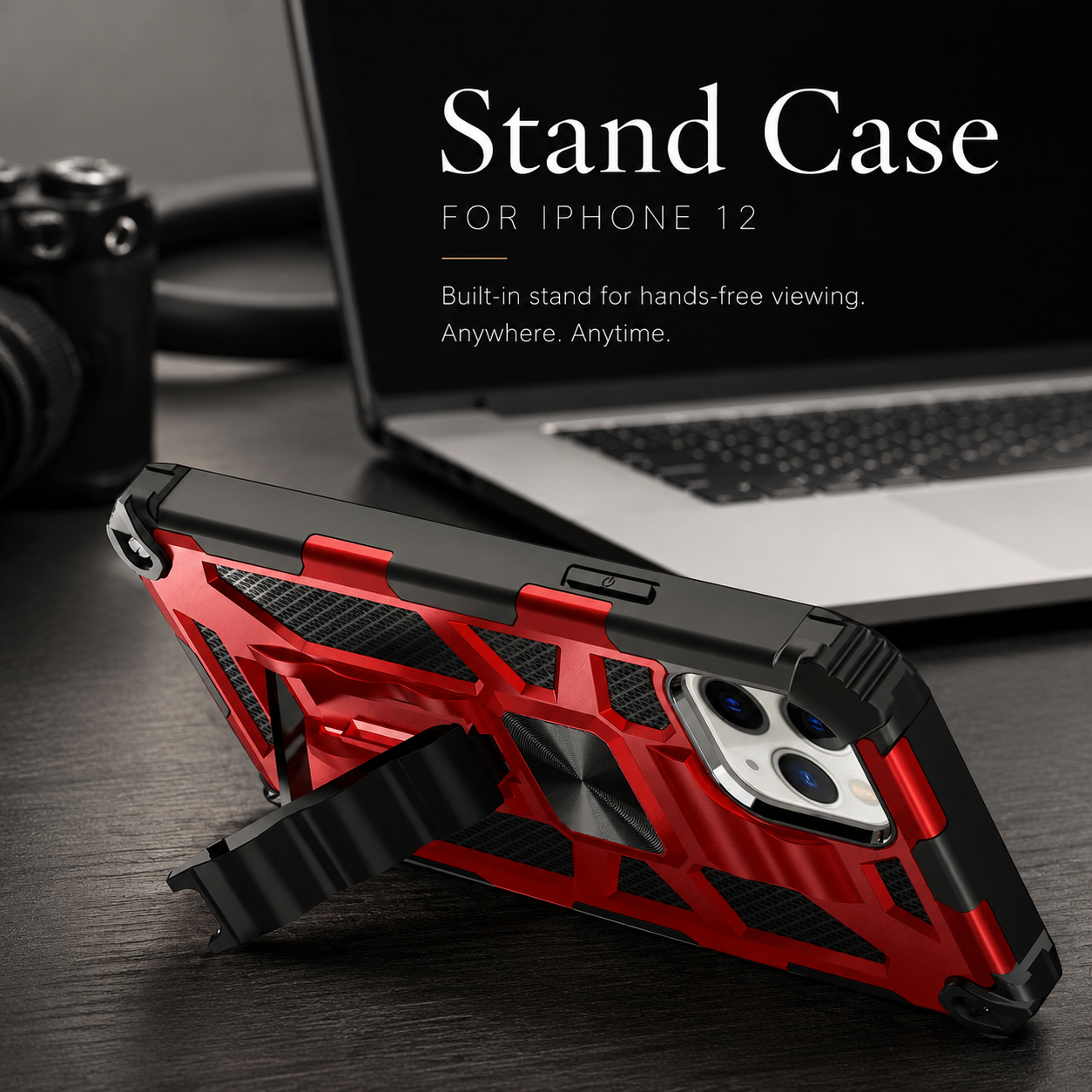 Premium iPhone Case MagSafe Compatible Rugged Camouflage Armor Cover Kickstand Magnetic Shockproof Heavy Duty Camera Lens Guard Full Coverage Design