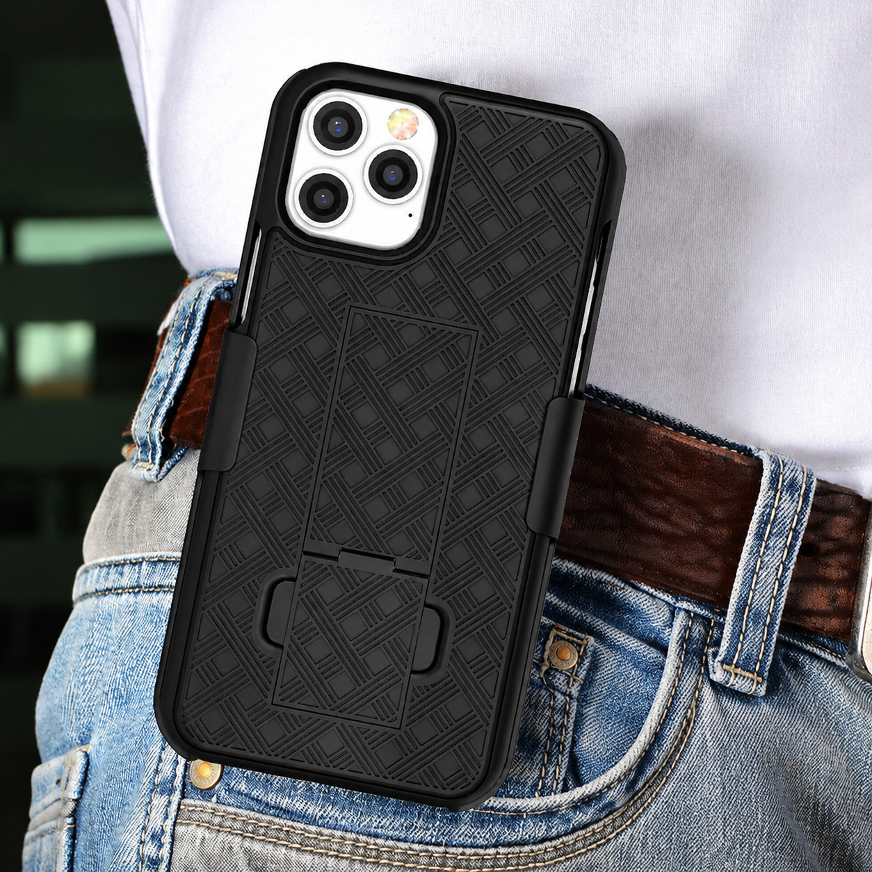 Premium iPhone Case MagSafe Compatible Rugged Holster Cover Belt Clip Kickstand Heavy Duty Shockproof Protective Camera Lens Guard Full Coverage