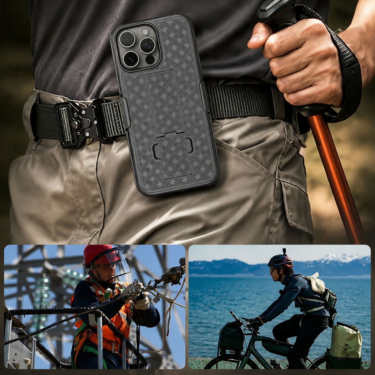 Premium iPhone Case MagSafe Compatible Rugged Holster Cover Belt Clip Kickstand Heavy Duty Shockproof Protective Camera Lens Guard Full Coverage