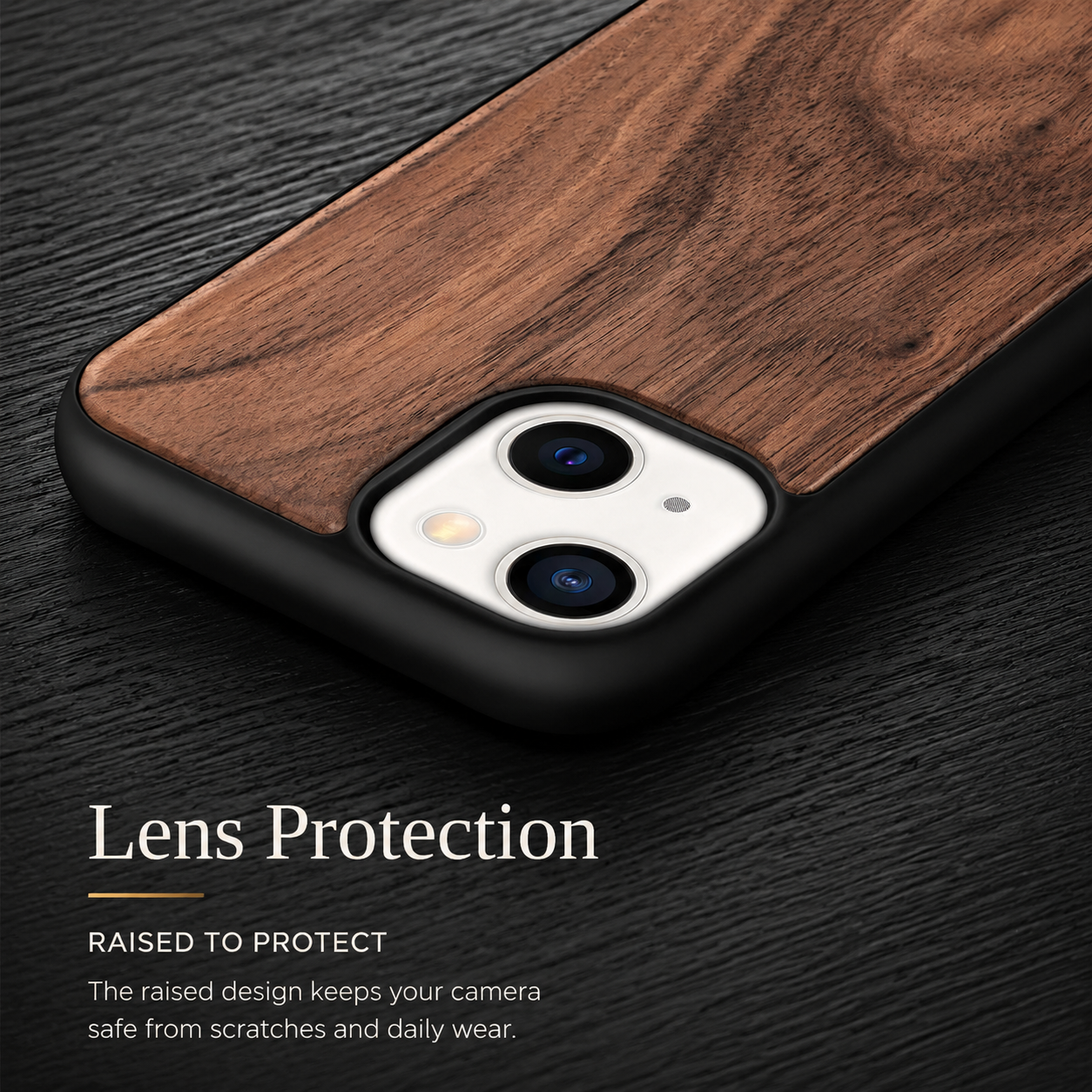 Premium iPhone Case MagSafe Compatible Solid Bamboo Wood Hard Back Cover Shockproof Protective Slim Camera Lens Protection Natural Grain Design