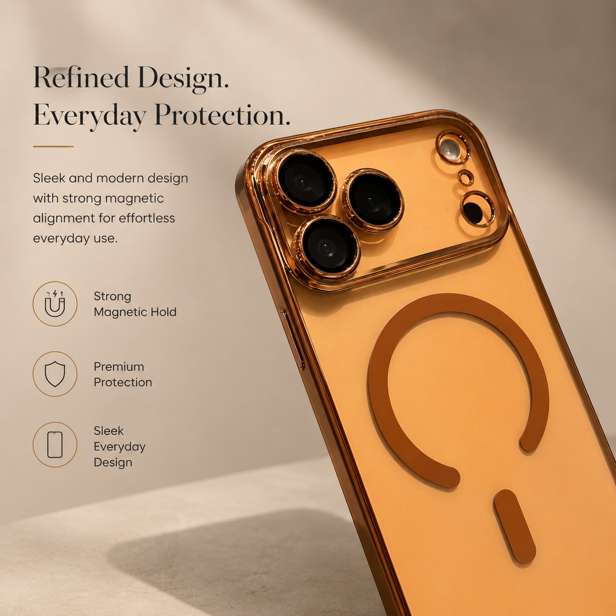 Premium iPhone Case MagSafe Compatible Transparent PC Cover Camera Protection Anti Fingerprint Anti Scratch Dustproof Frameless Slim Lightweight Design