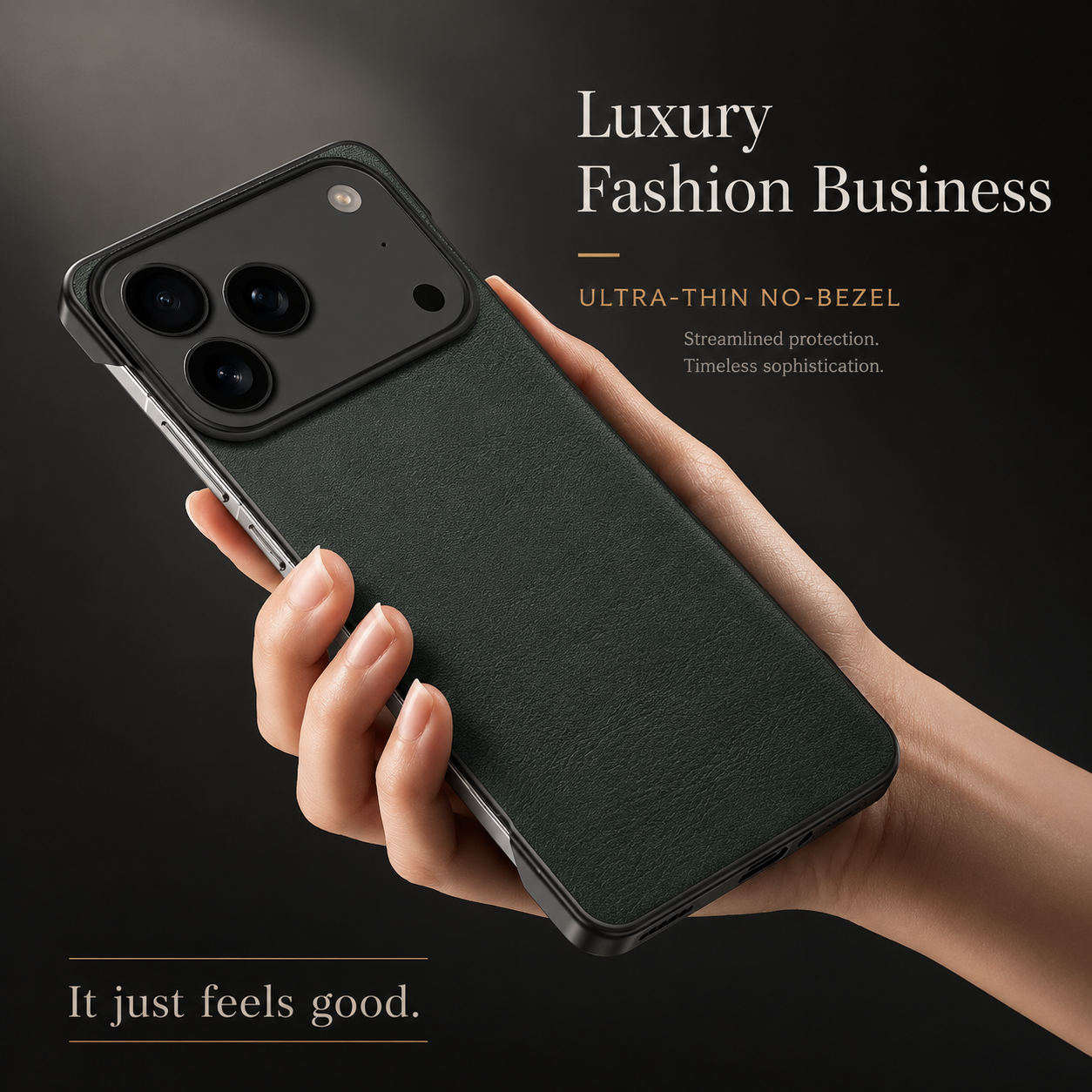 Premium iPhone Case MagSafe Compatible Ultra Thin Leather Cover Frameless PC Back Shockproof Anti Fall Camera Protection Non Slip Matte Slim Design