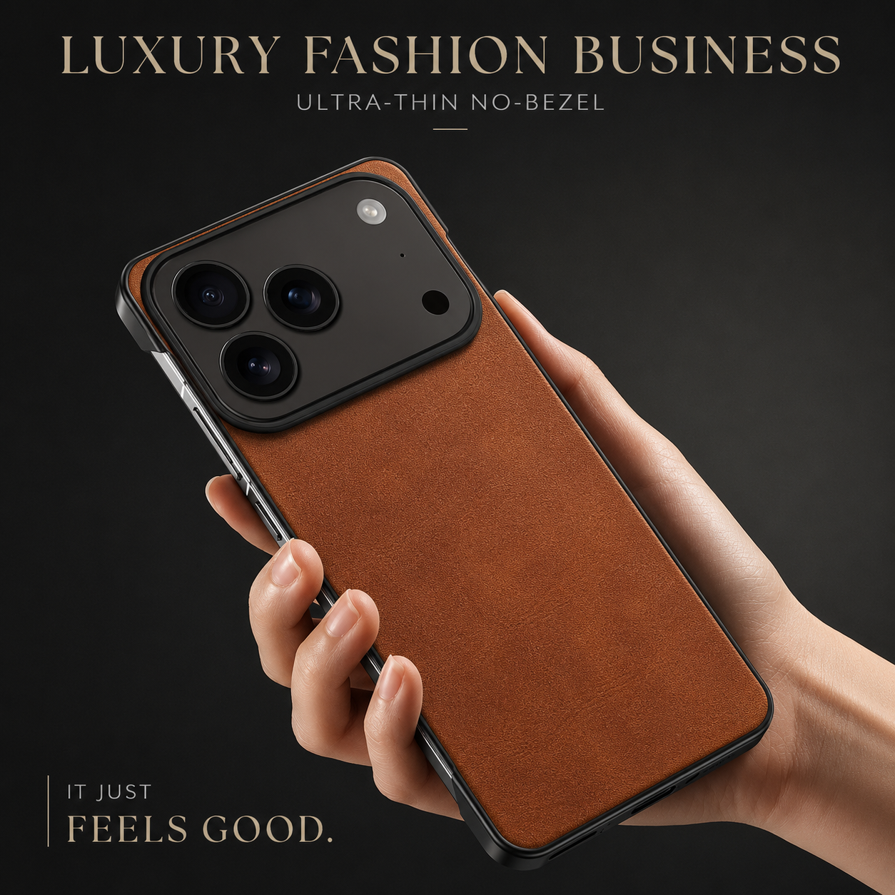 Premium iPhone Case MagSafe Compatible Ultra Thin Leather Cover Frameless PC Back Shockproof Anti Fall Camera Protection Non Slip Matte Slim Design