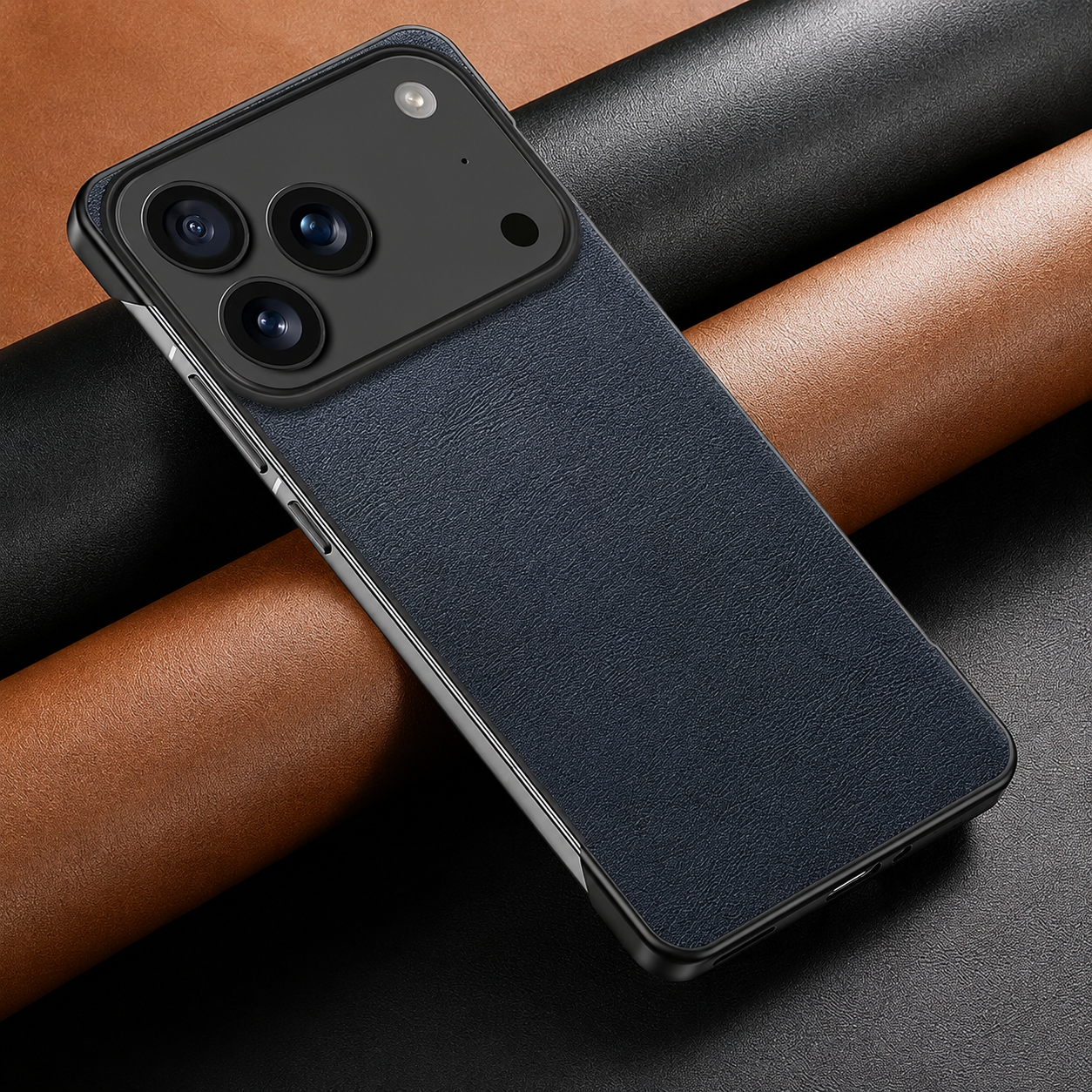 Premium iPhone Case MagSafe Compatible Ultra Thin Leather Cover Frameless PC Back Shockproof Anti Fall Camera Protection Non Slip Matte Slim Design