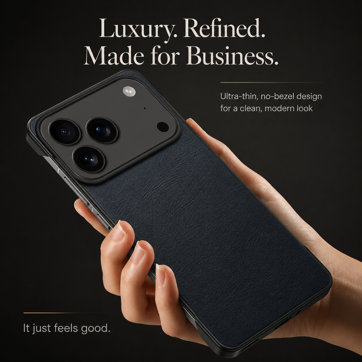 Premium iPhone Case MagSafe Compatible Ultra Thin Leather Cover Frameless PC Back Shockproof Anti Fall Camera Protection Non Slip Matte Slim Design
