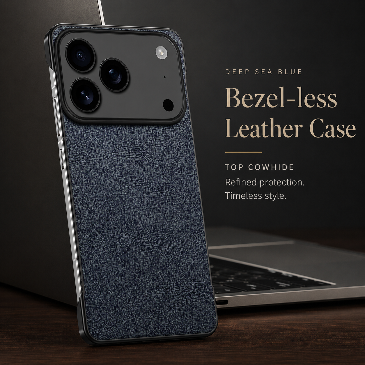 Premium iPhone Case MagSafe Compatible Ultra Thin Leather Cover Frameless PC Back Shockproof Anti Fall Camera Protection Non Slip Matte Slim Design