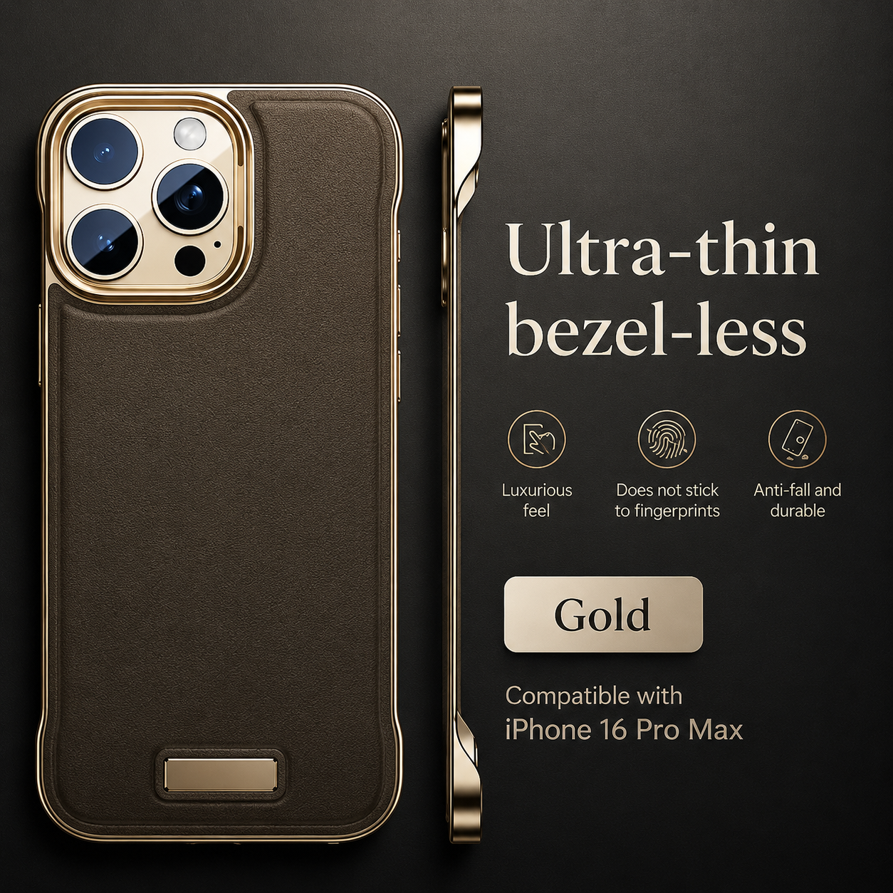 Premium iPhone Case MagSafe Compatible Ultra Thin PU Leather Cover Metal Lens Frame Shockproof Borderless Camera Protection Slim Matte Non Slip Design