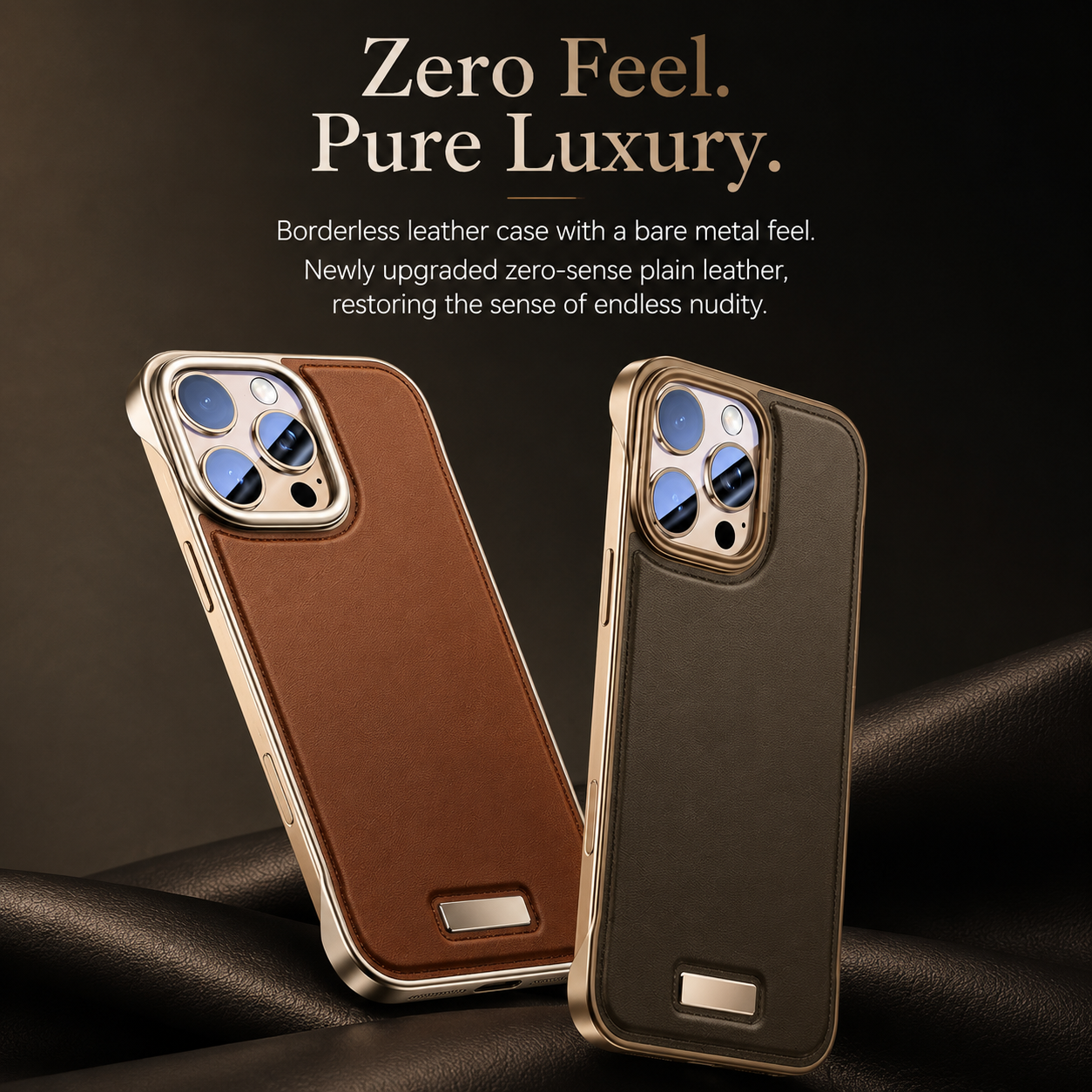 Premium iPhone Case MagSafe Compatible Ultra Thin PU Leather Cover Metal Lens Frame Shockproof Borderless Camera Protection Slim Matte Non Slip Design