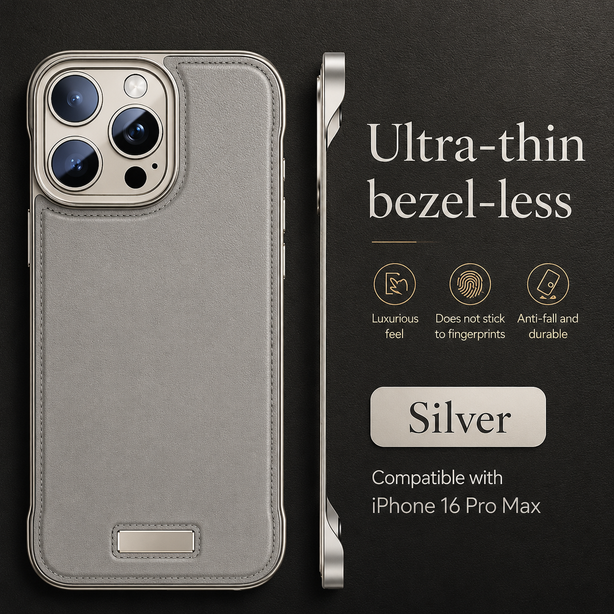 Premium iPhone Case MagSafe Compatible Ultra Thin PU Leather Cover Metal Lens Frame Shockproof Borderless Camera Protection Slim Matte Non Slip Design