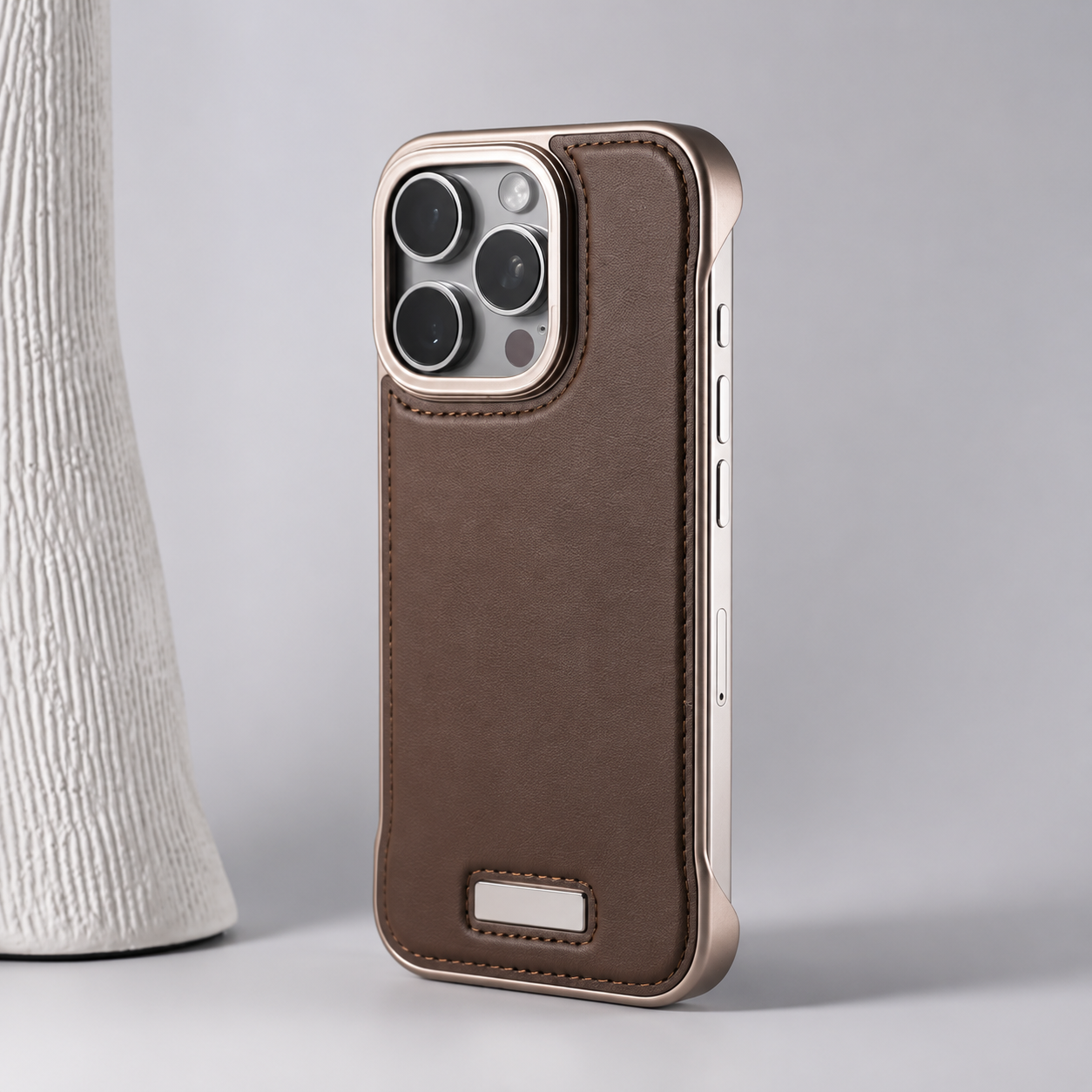 Premium iPhone Case MagSafe Compatible Ultra Thin PU Leather Cover Metal Lens Frame Shockproof Borderless Camera Protection Slim Matte Non Slip Design