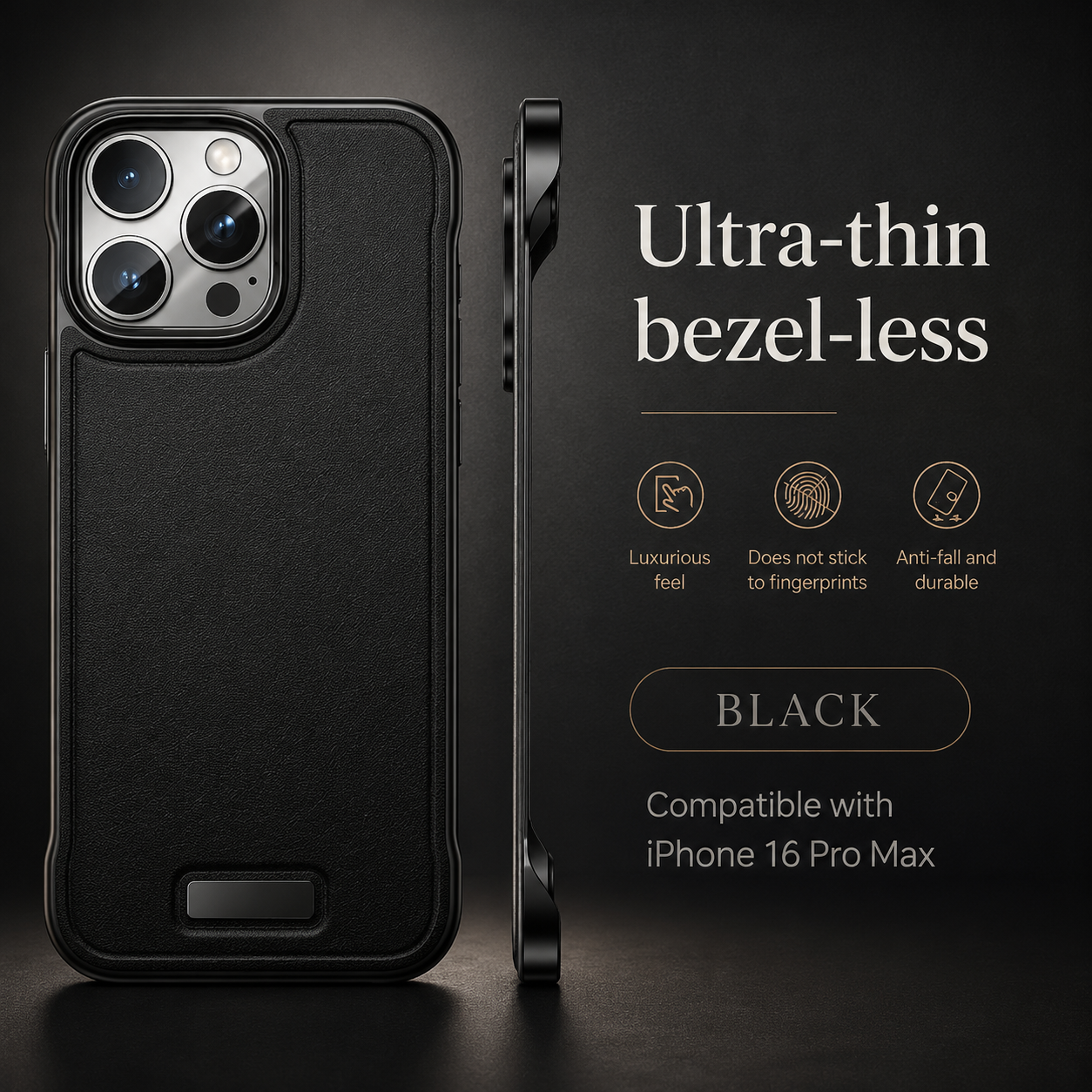 Premium iPhone Case MagSafe Compatible Ultra Thin PU Leather Cover Metal Lens Frame Shockproof Borderless Camera Protection Slim Matte Non Slip Design