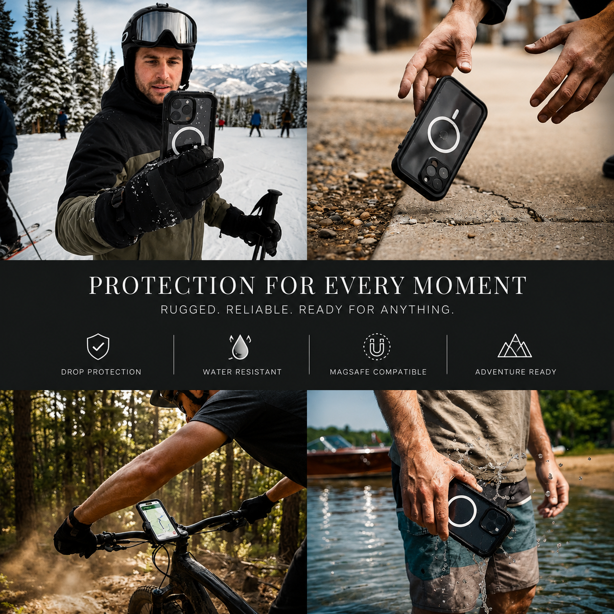 Premium iPhone Case MagSafe Compatible Waterproof IP68 Full Body Cover Sealed Magnetic Shockproof Protective Transparent Camera Lens Guard Design