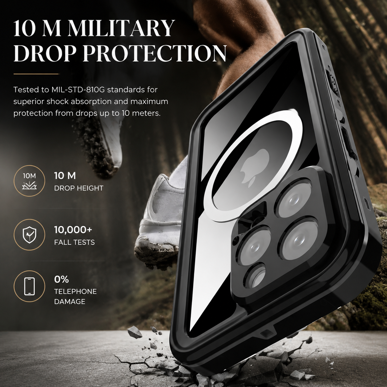 Premium iPhone Case MagSafe Compatible Waterproof Sealed Armor Cover IP68 Shockproof 360 Full Body Protective Camera Lens Guard Dustproof Slim Design