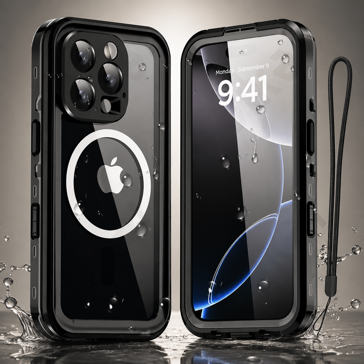 Premium iPhone Case MagSafe Compatible Waterproof Sealed Armor Cover IP68 Shockproof 360 Full Body Protective Camera Lens Guard Dustproof Slim Design