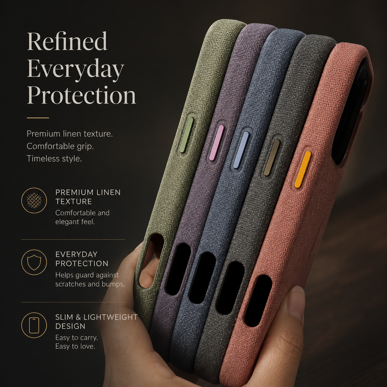 Premium iPhone Case MagSafe Compatible Woven Fabric Protective Cover Strong Magnetic Wireless Charging Anti Fingerprint Non Slip Waterproof Design