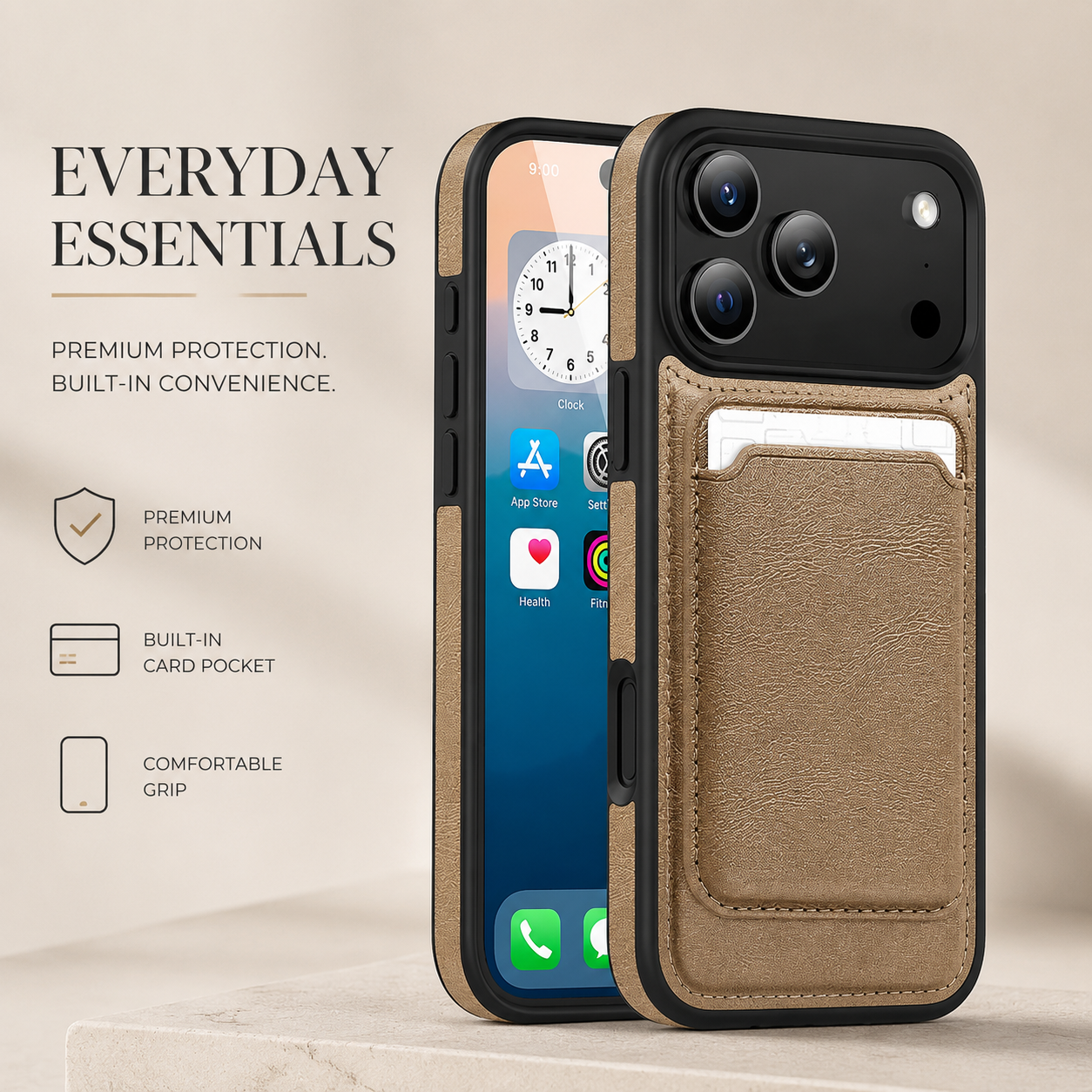 Premium iPhone Case Magnetic 2-in-1 Leather Card Holder Cover Dual Layer Shockproof Wireless Charging Anti Fingerprint Non Slip Slim Protective Design