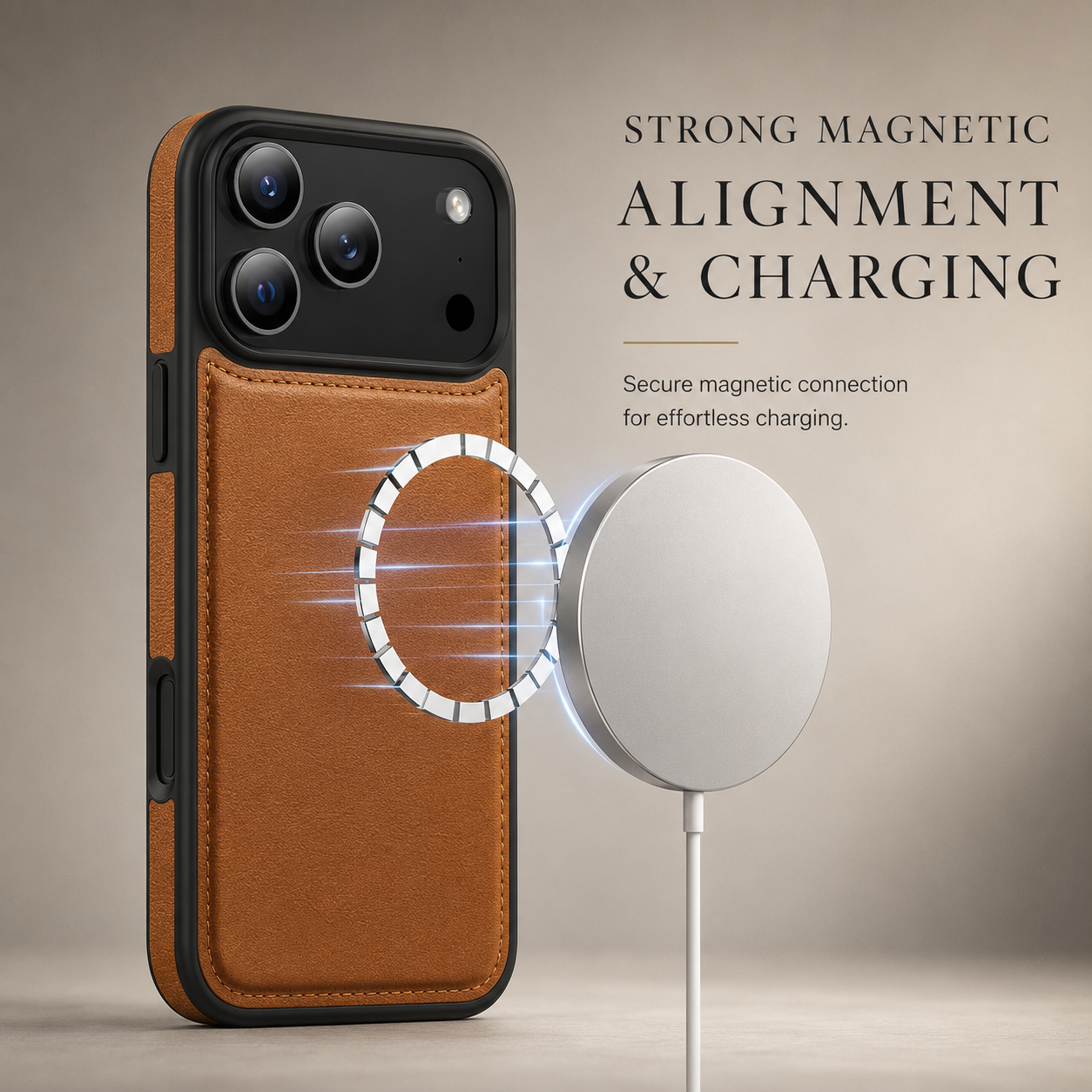 Premium iPhone Case Magnetic 2-in-1 Leather Card Holder Cover Dual Layer Shockproof Wireless Charging Anti Fingerprint Non Slip Slim Protective Design