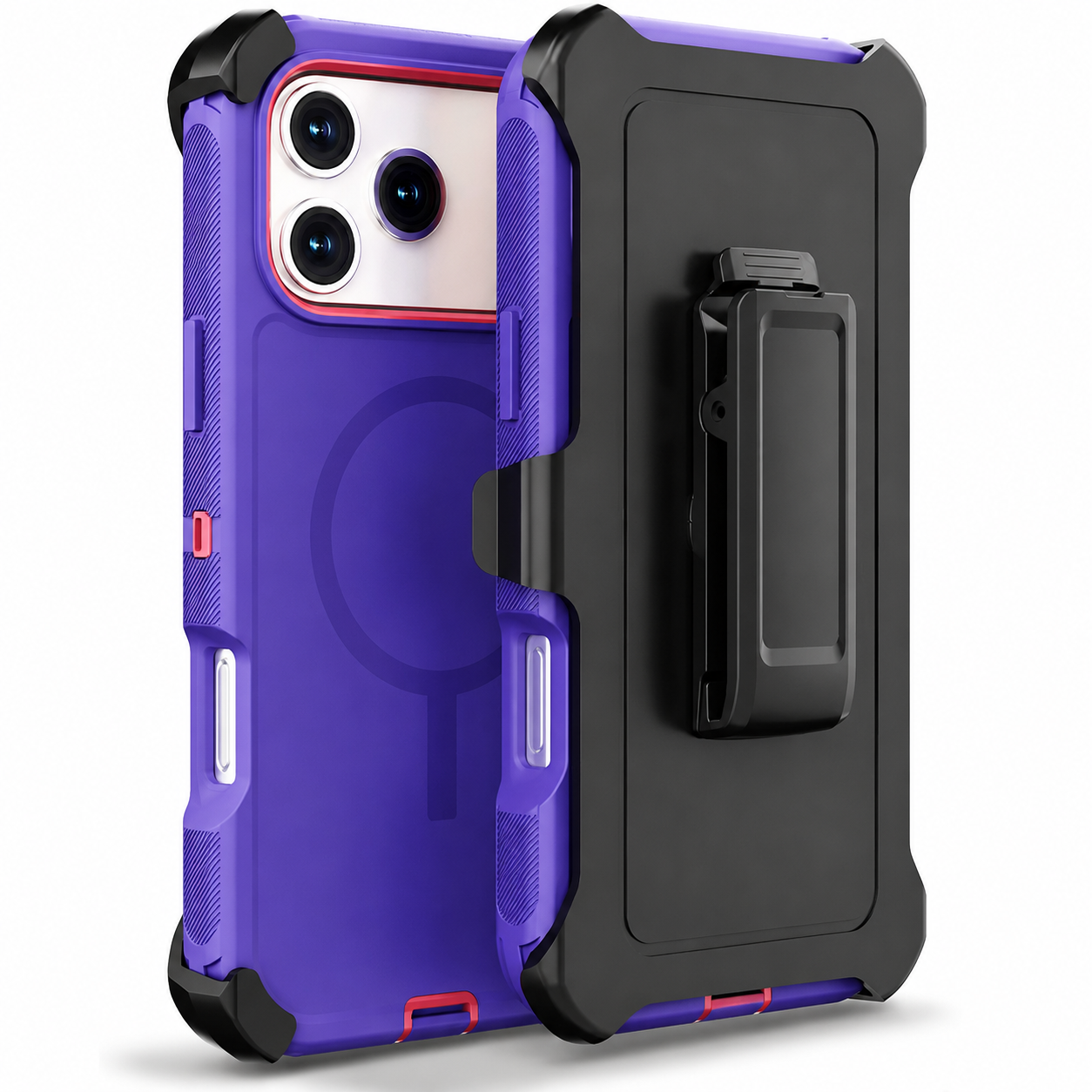Premium iPhone Case Magnetic Defender Box Cover Shockproof Armor TPU PC Belt Clip Holder Full Port Protection Camera Protection Rugged Design