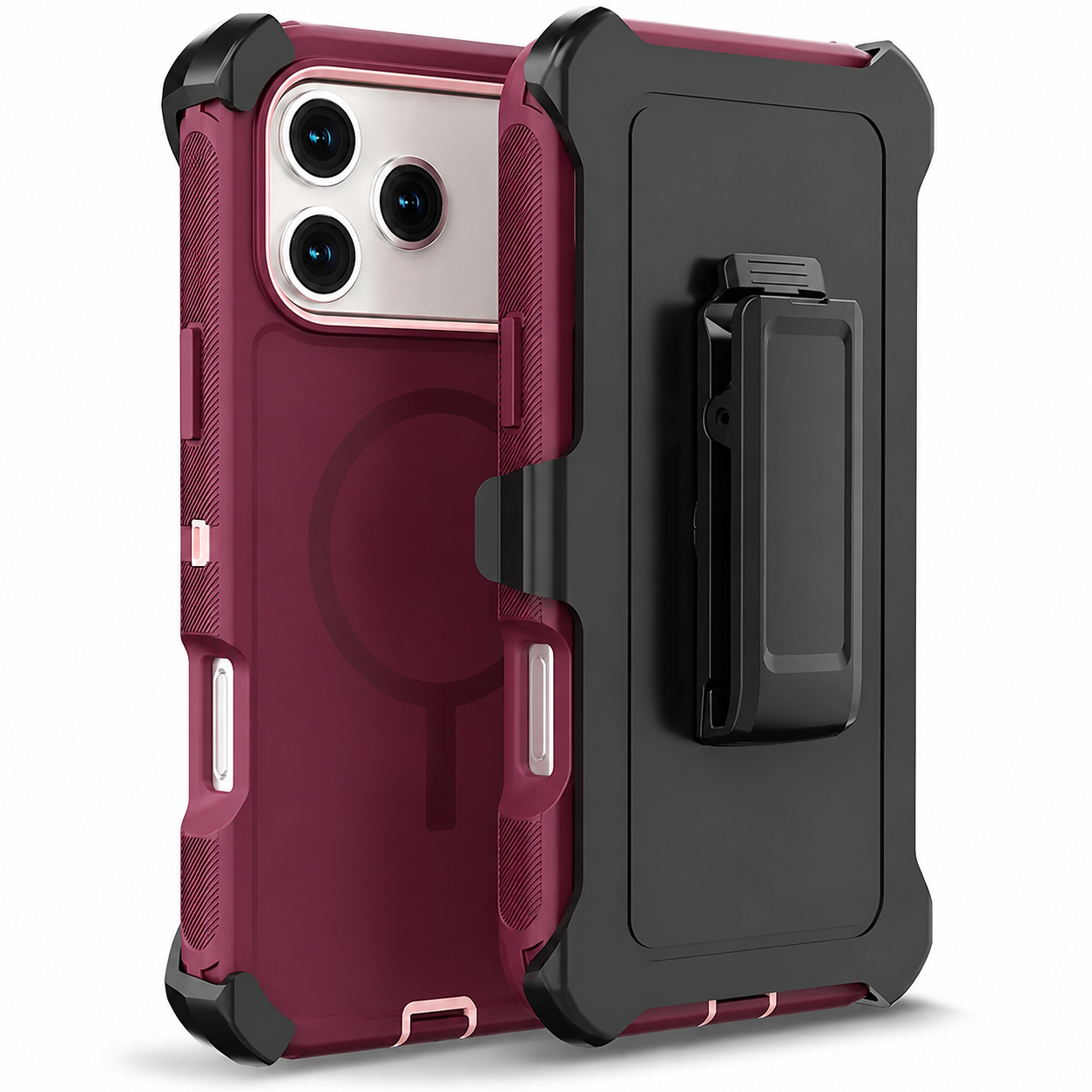 Premium iPhone Case Magnetic Defender Box Cover Shockproof Armor TPU PC Belt Clip Holder Full Port Protection Camera Protection Rugged Design
