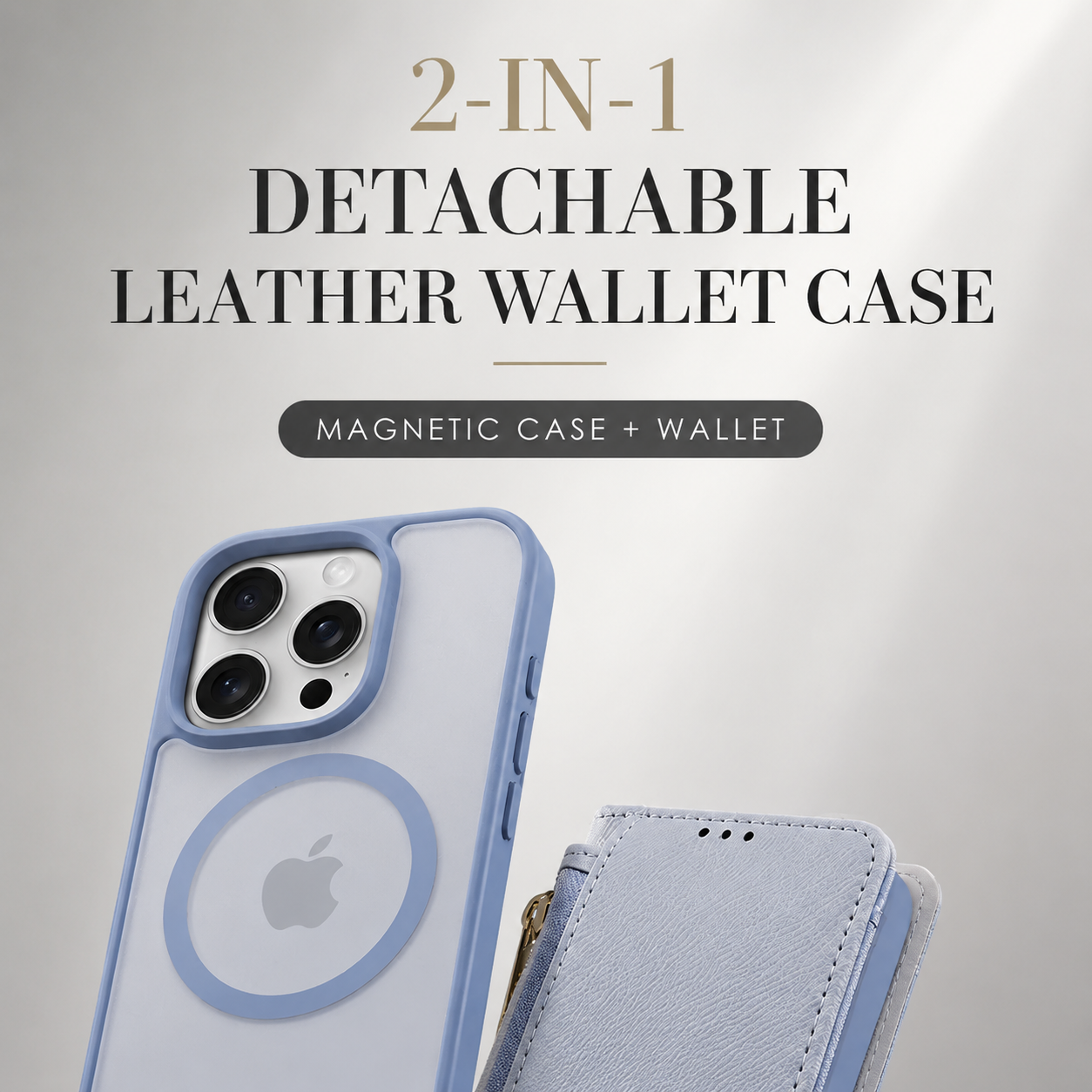 Premium iPhone Case Magnetic Detachable Wallet Cover Cow Leather Card Holder Shockproof Wireless Charging Support Anti Scratch Slim Protective Design