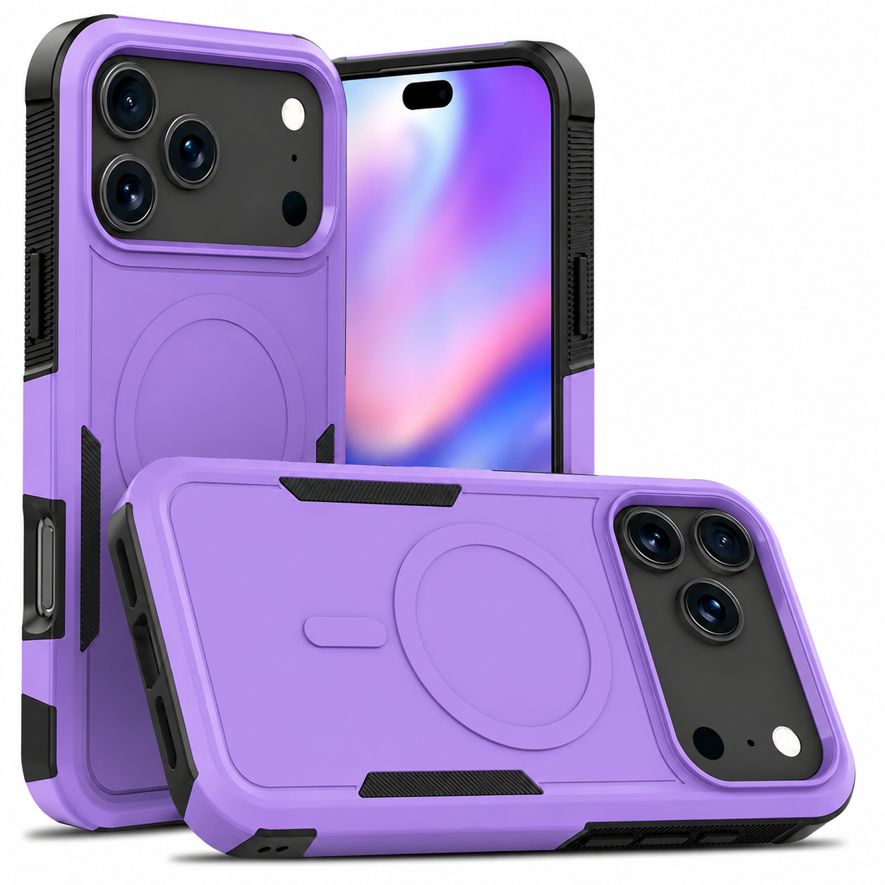 Premium iPhone Case Magnetic Heavy Armor Dual Layer PC TPU Cover Shockproof Protective Matte Anti Fingerprint Full Coverage Slim Design
