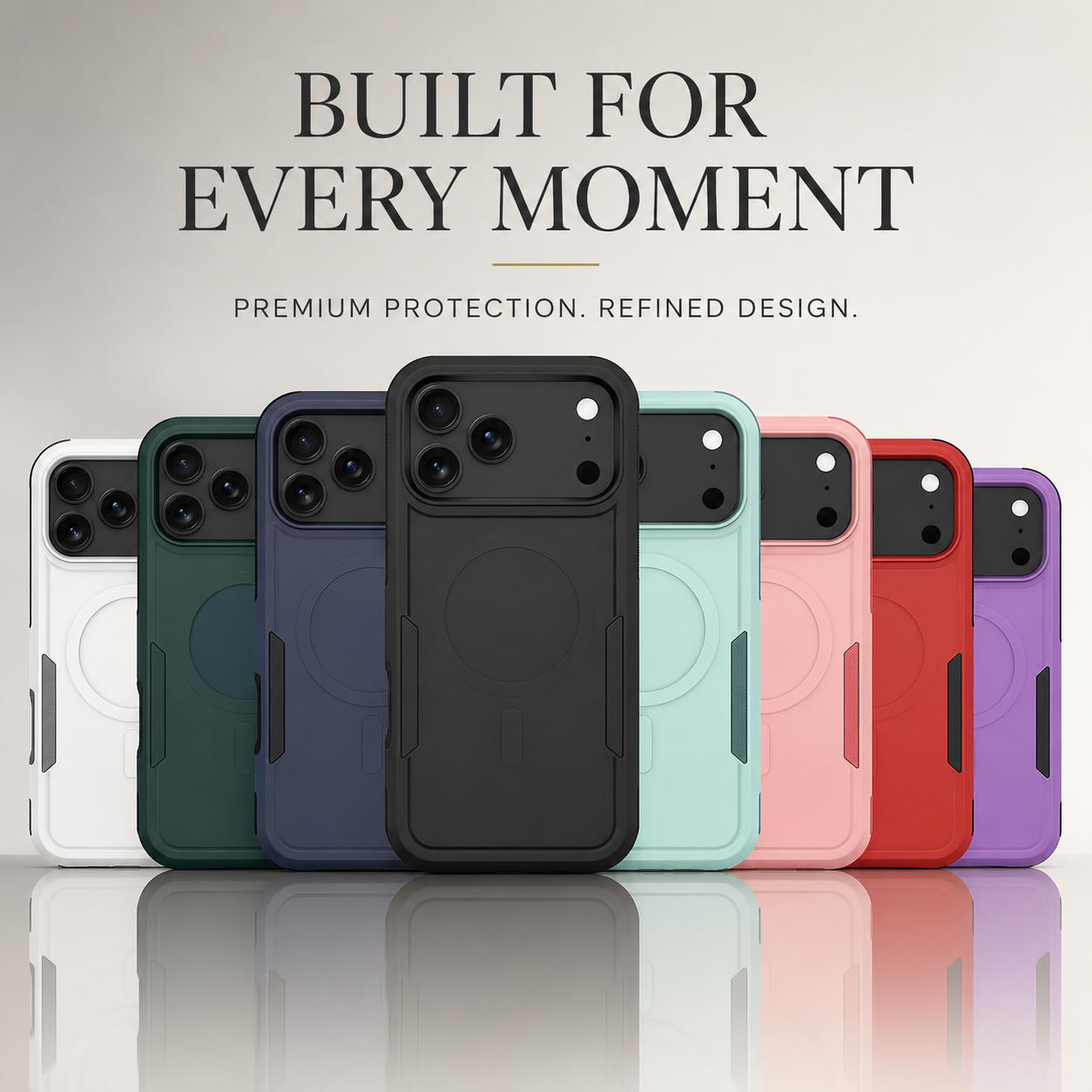 Premium iPhone Case Magnetic Heavy Armor Dual Layer PC TPU Cover Shockproof Protective Matte Anti Fingerprint Full Coverage Slim Design