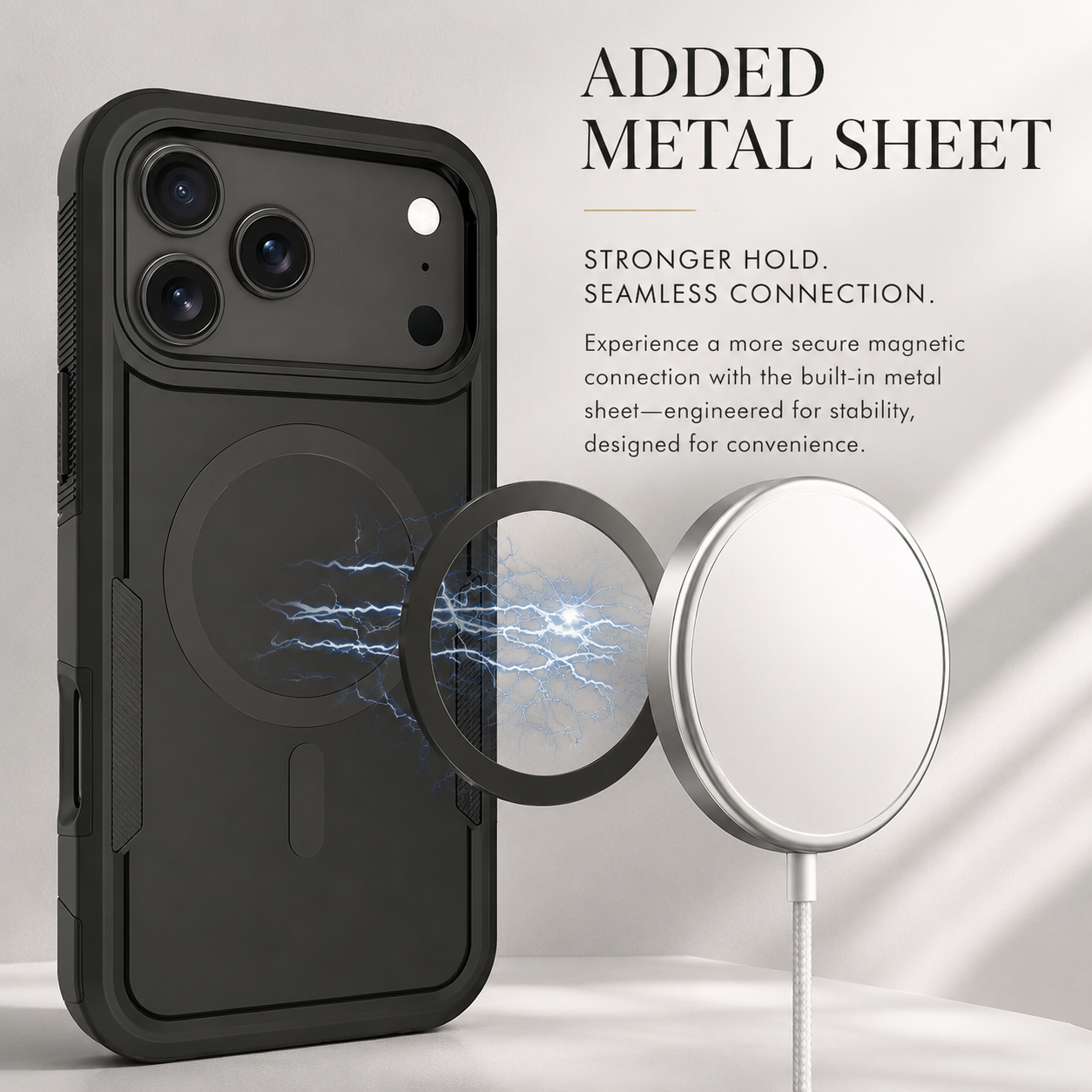 Premium iPhone Case Magnetic Heavy Armor Dual Layer PC TPU Cover Shockproof Protective Matte Anti Fingerprint Full Coverage Slim Design