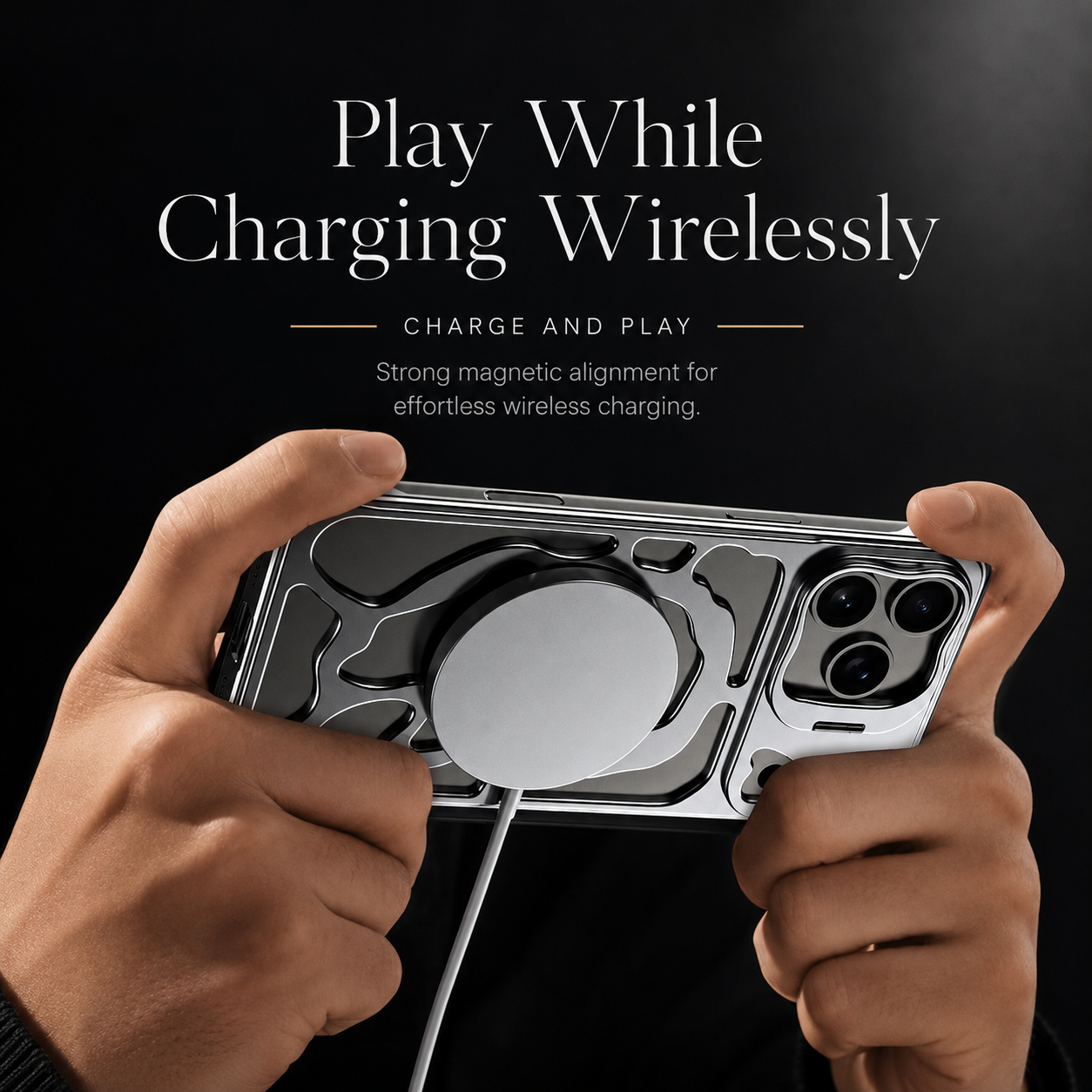 Premium iPhone Case Magnetic Hollow Metal Cover Built In Stand Breathable Heat Dissipation Slim Protective Shockproof Camera Protection Full Coverage