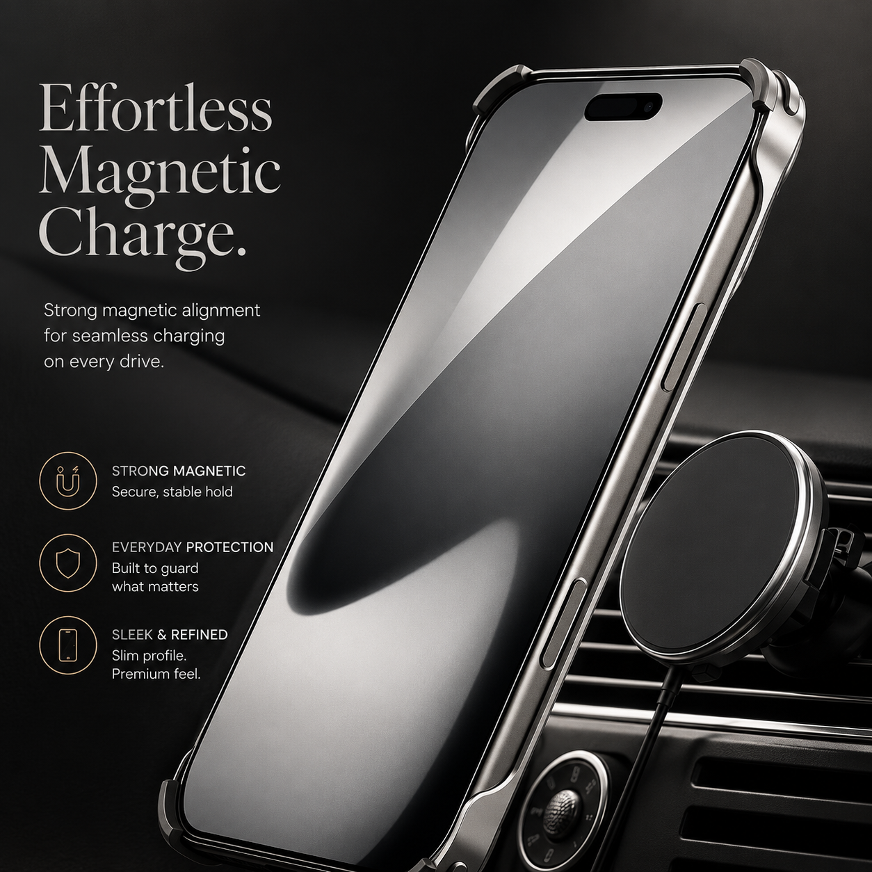 Premium iPhone Case Magnetic Hollow Metal Cover Built In Stand Breathable Heat Dissipation Slim Protective Shockproof Camera Protection Full Coverage