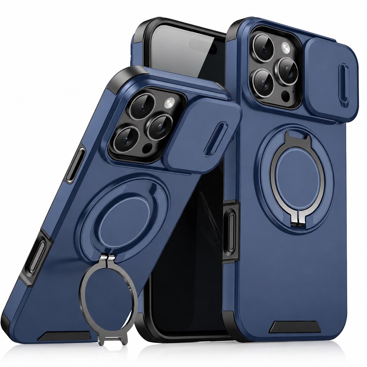 Premium iPhone Case Magnetic Rugged Armor Hard PC Cover Bracket Kickstand Shockproof Protective Anti Fingerprint Anti Scratch Full Coverage Design