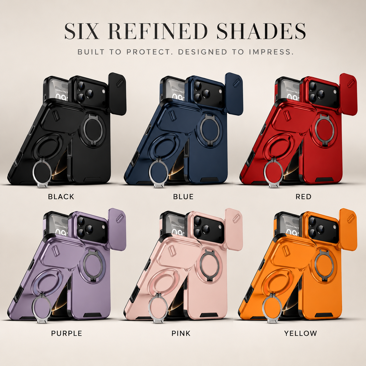 Premium iPhone Case Magnetic Rugged Armor Hard PC Cover Bracket Kickstand Shockproof Protective Anti Fingerprint Anti Scratch Full Coverage Design