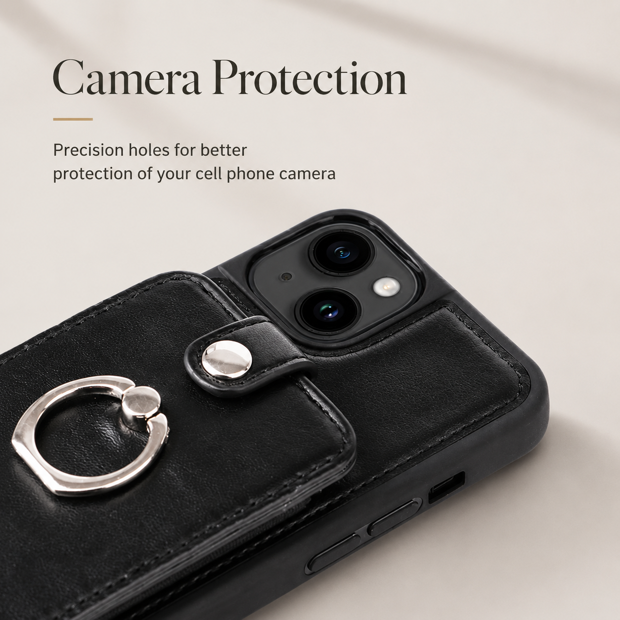 Premium iPhone Case Magnetic Wallet Cover MagSafe Compatible Leather Vertical Card Holder Ring Stand Shockproof Protective Camera Lens Protection Slim Design