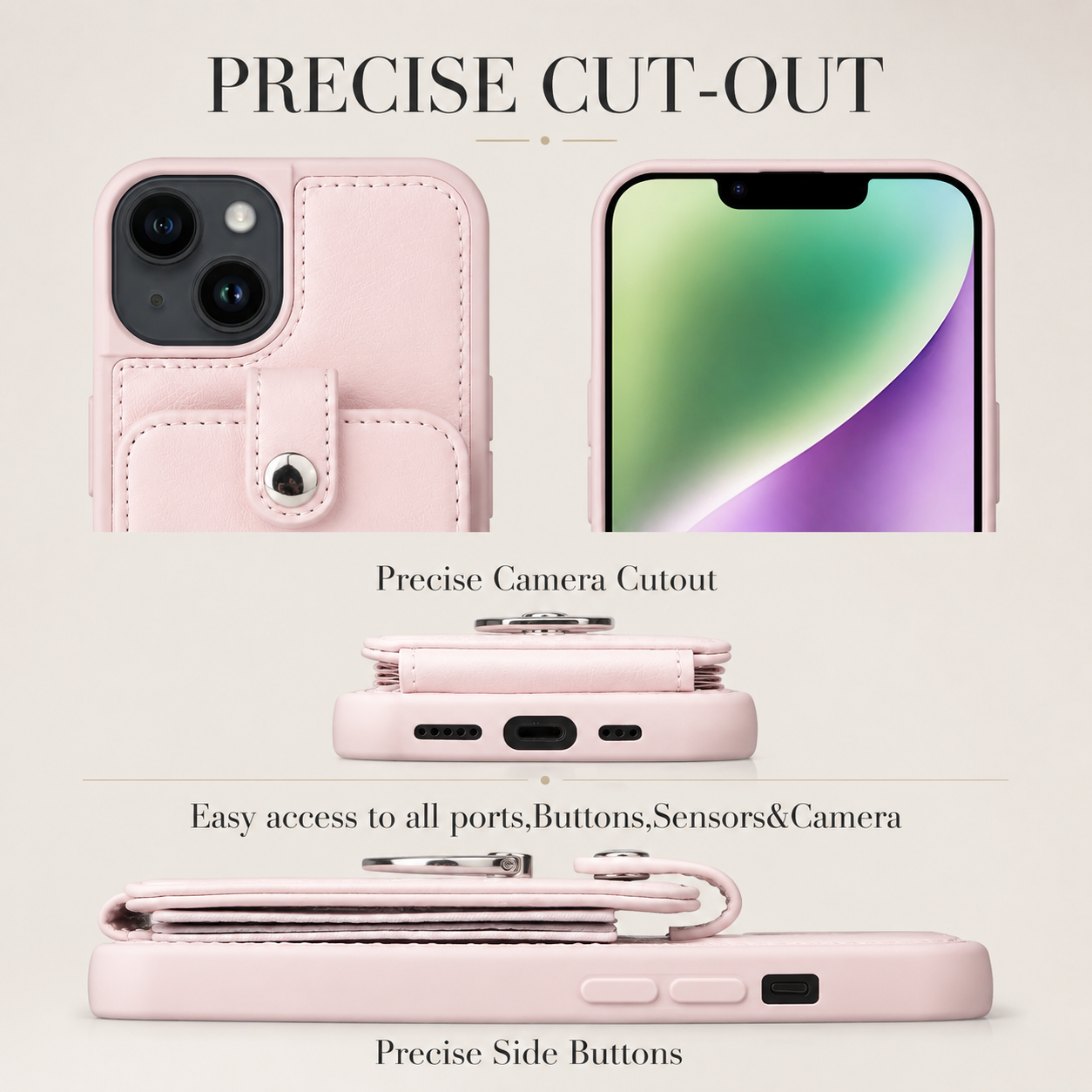 Premium iPhone Case Magnetic Wallet Cover MagSafe Compatible Leather Vertical Card Holder Ring Stand Shockproof Protective Camera Lens Protection Slim Design